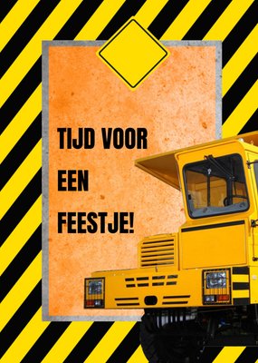 Tijd Voor Een Feestje Bouwvoertuig Kaart