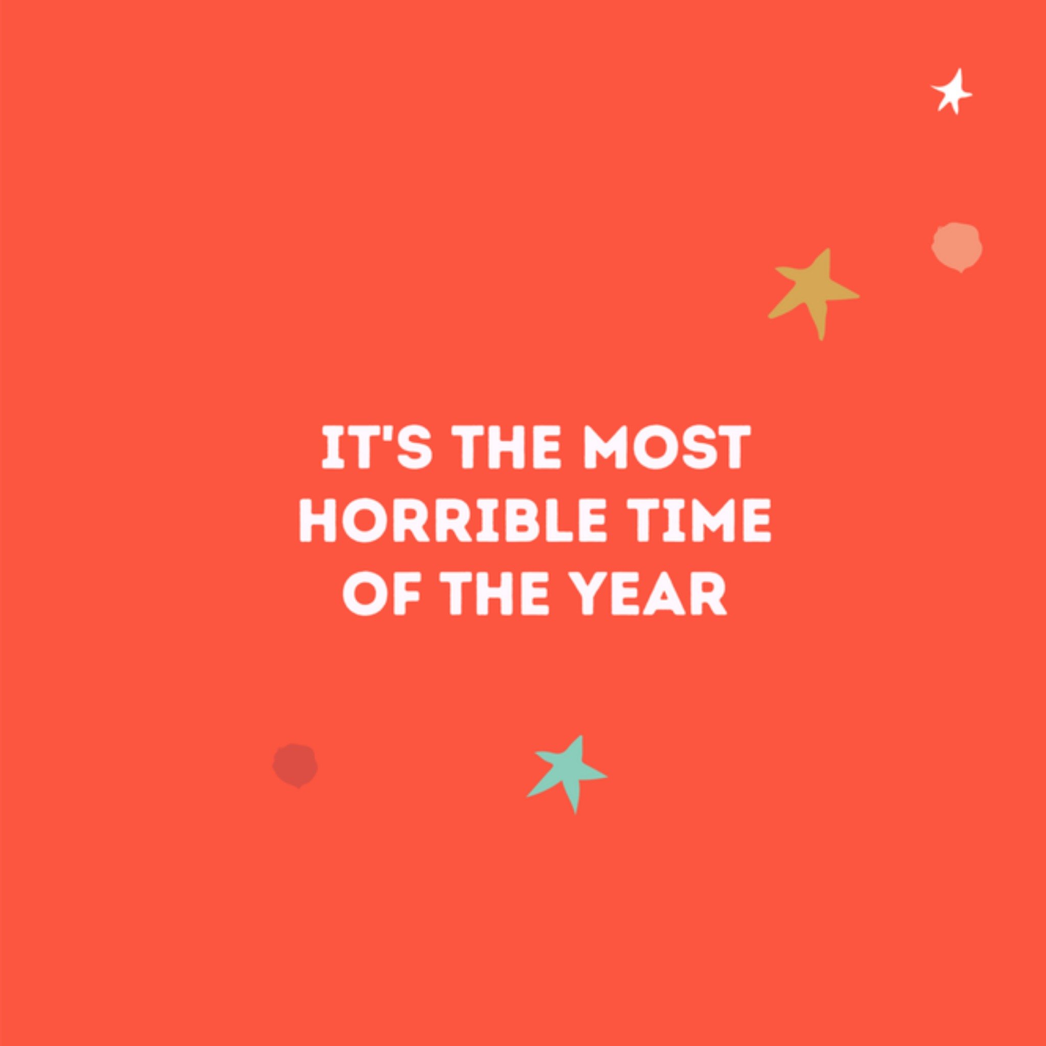 Greetz Kerstkaart horrible time kutkerst Vierkant