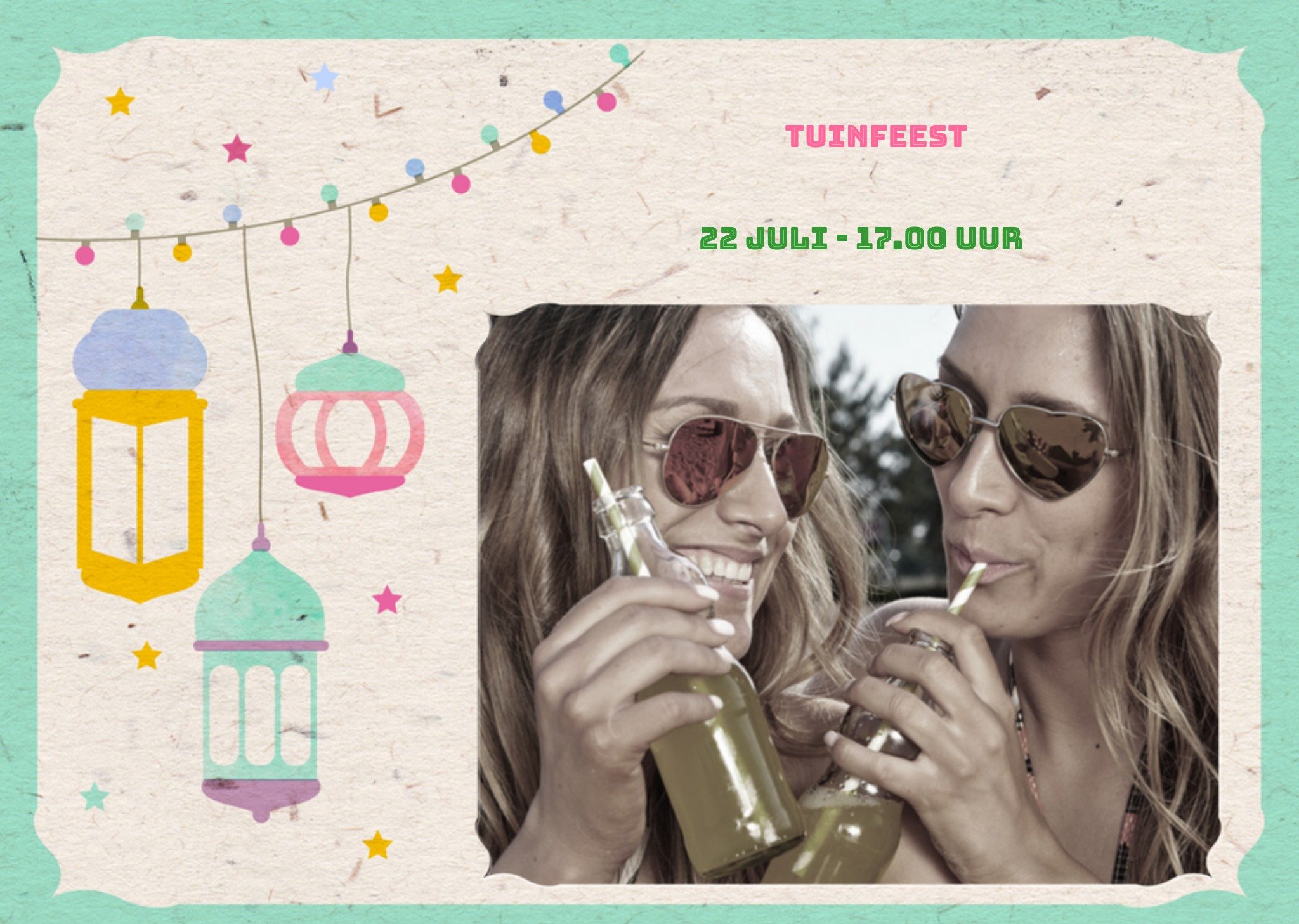 Uitnodiging tuinfeest fotokaart Greetz