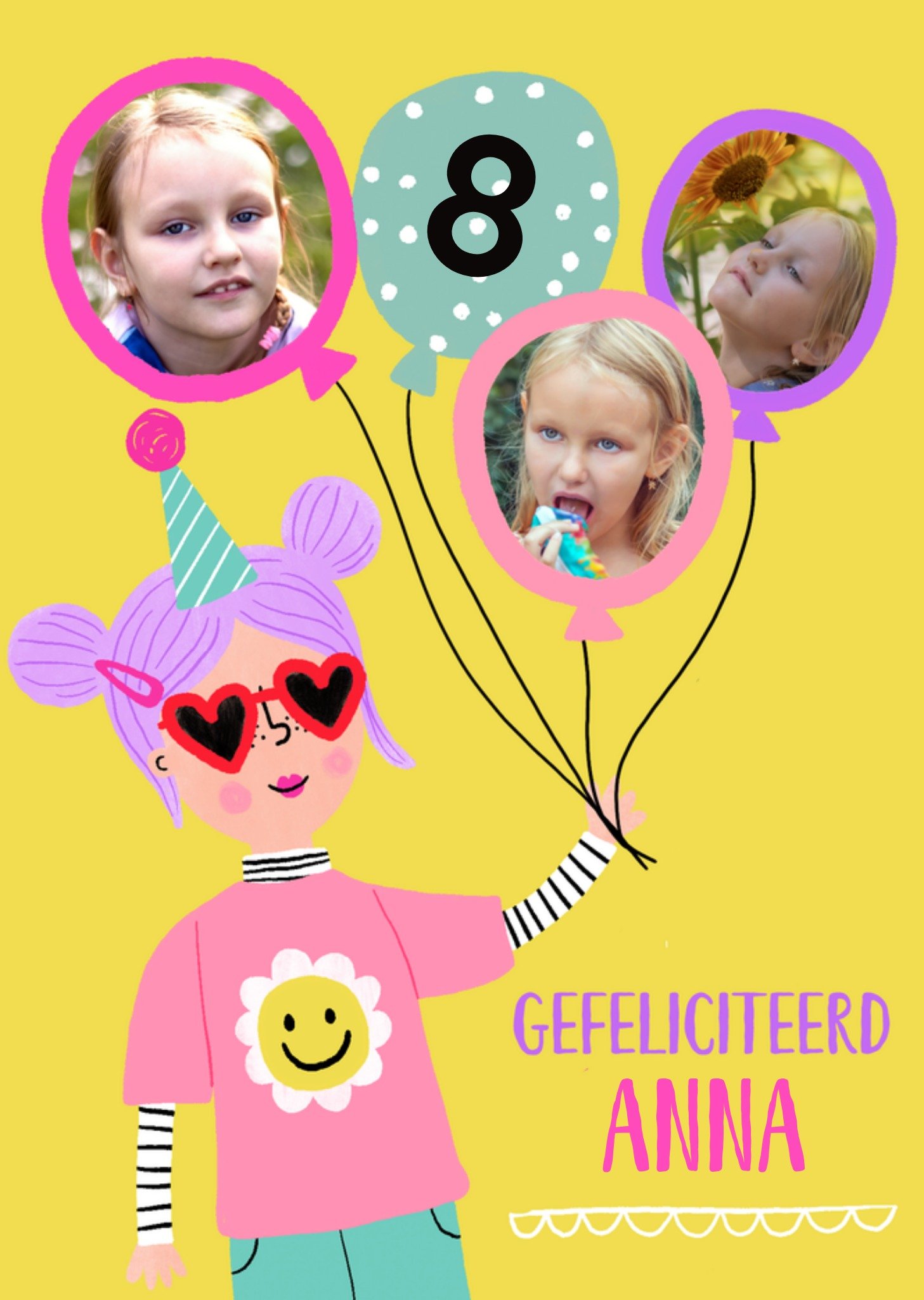 Verjaardagskaart ballonnen Greetz