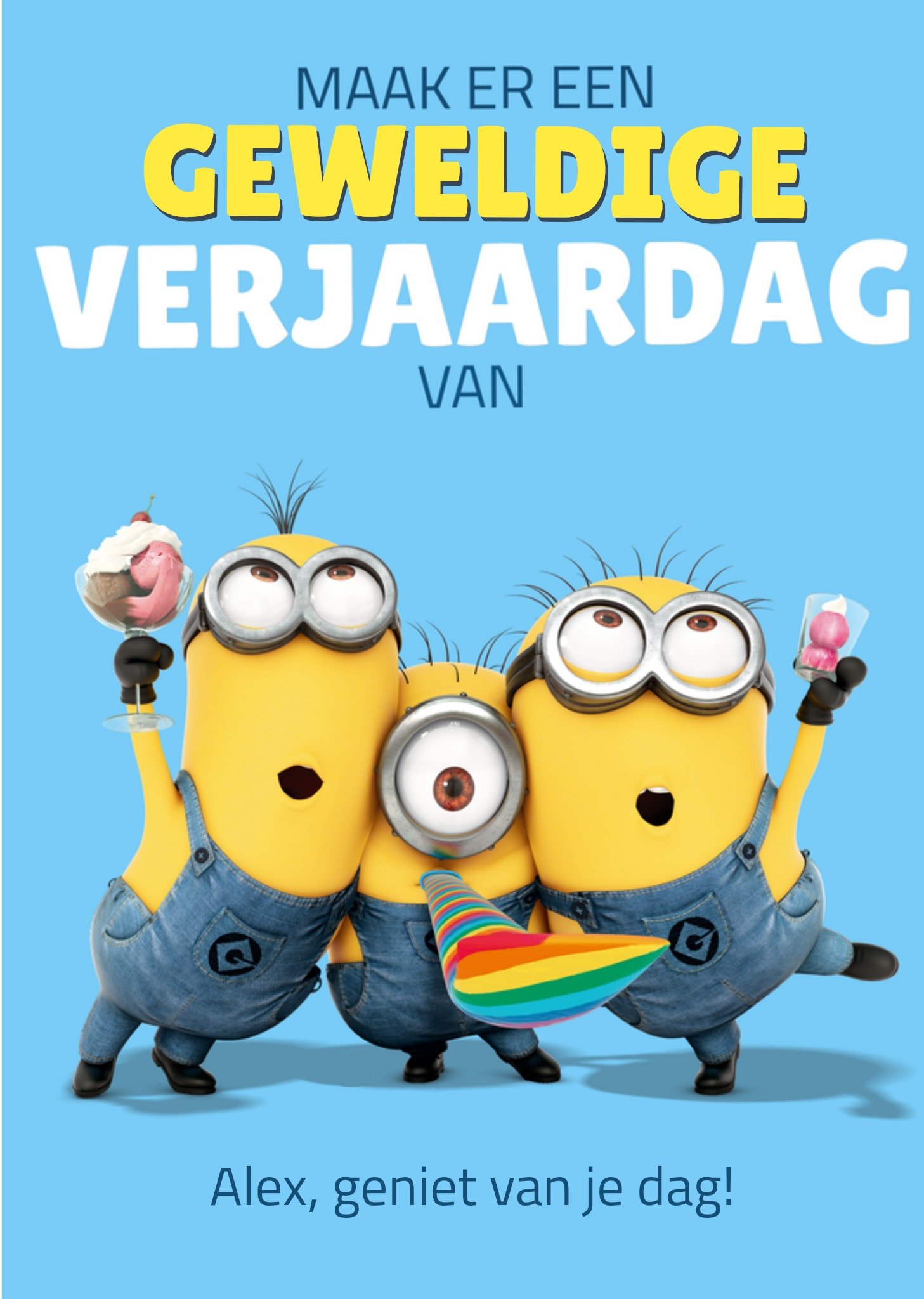 Minions Verjaardagskaart Ijsje Kaart Despicable Me