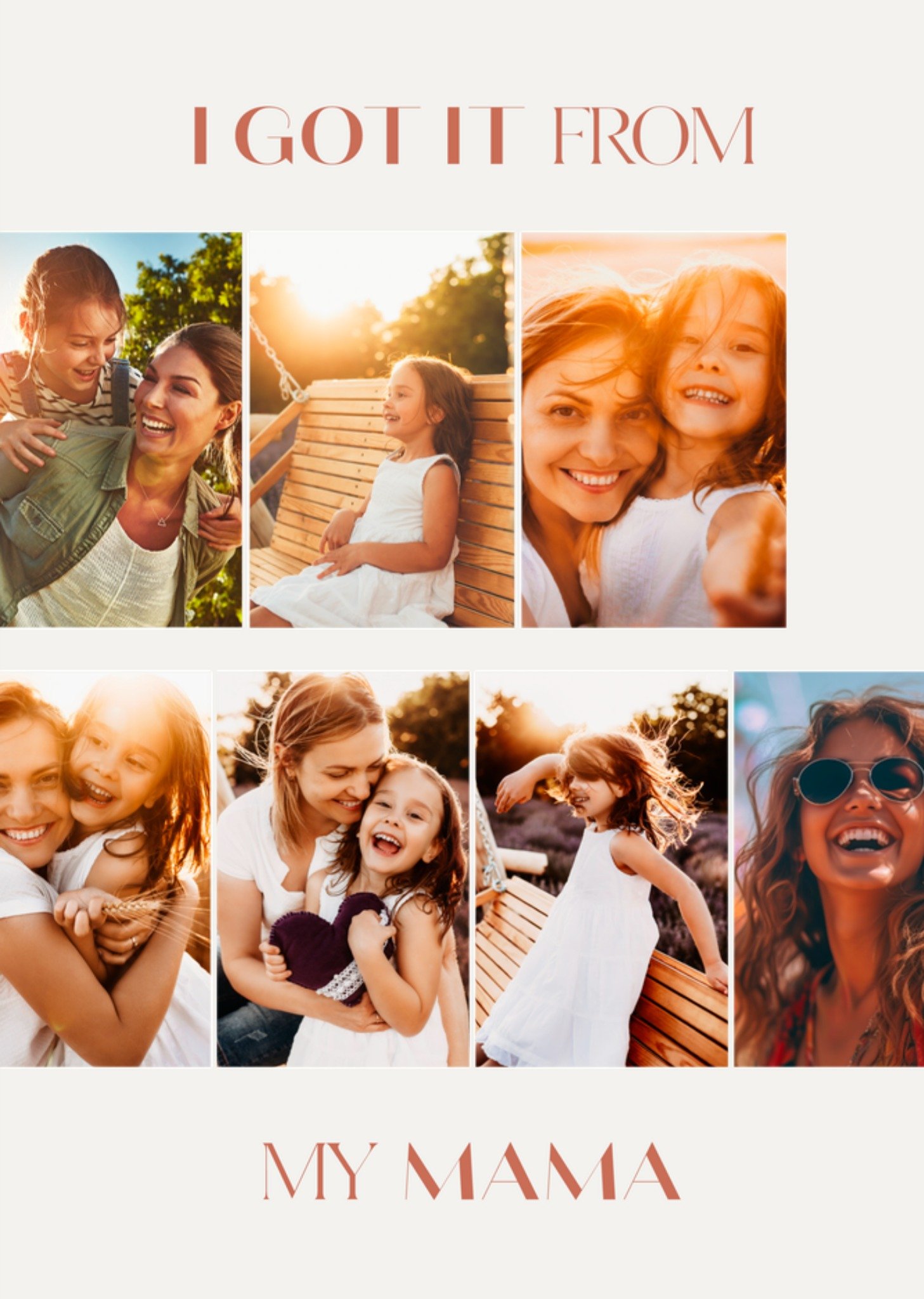 Moederdagkaart I got it from my mama Fotokaart Kaart Greetz