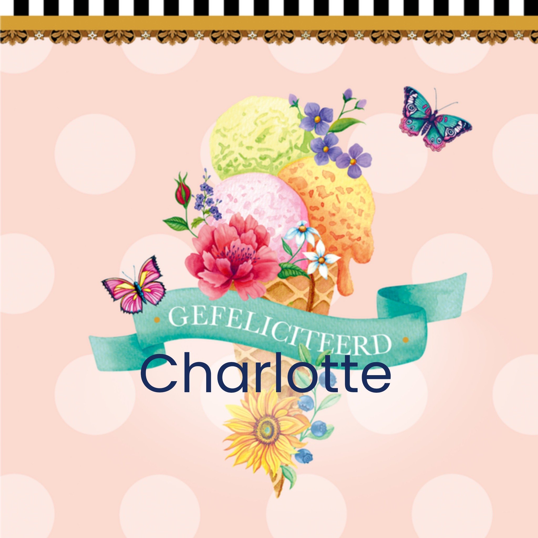 Verjaardagskaart Ijs Vierkante Kaart Melli Mello