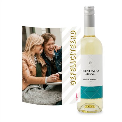 Condado Real | Verdejo - Viura | Gefeliciteerd met eigen foto | 750 ml