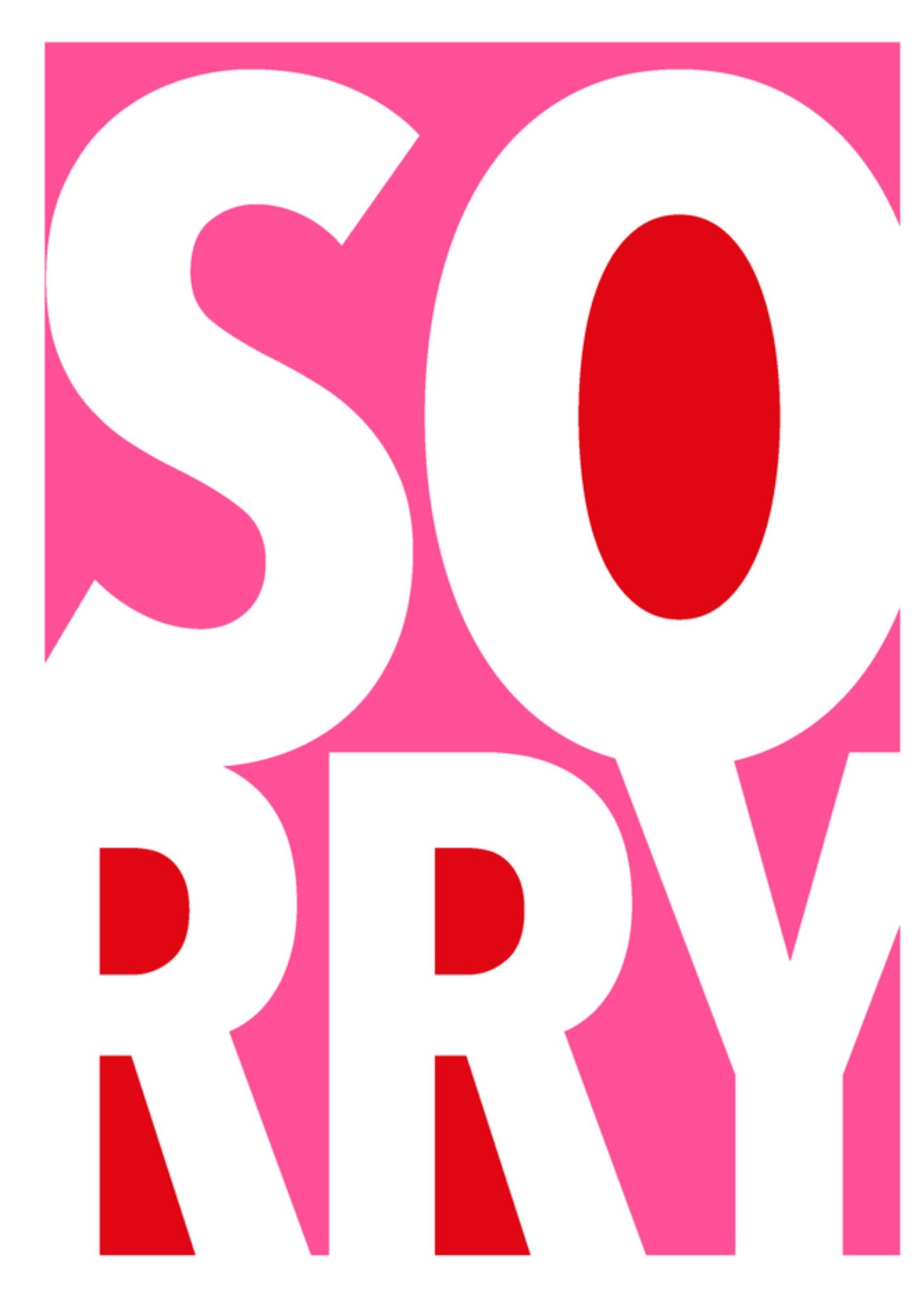 Sorry kaart roze letters Greetz