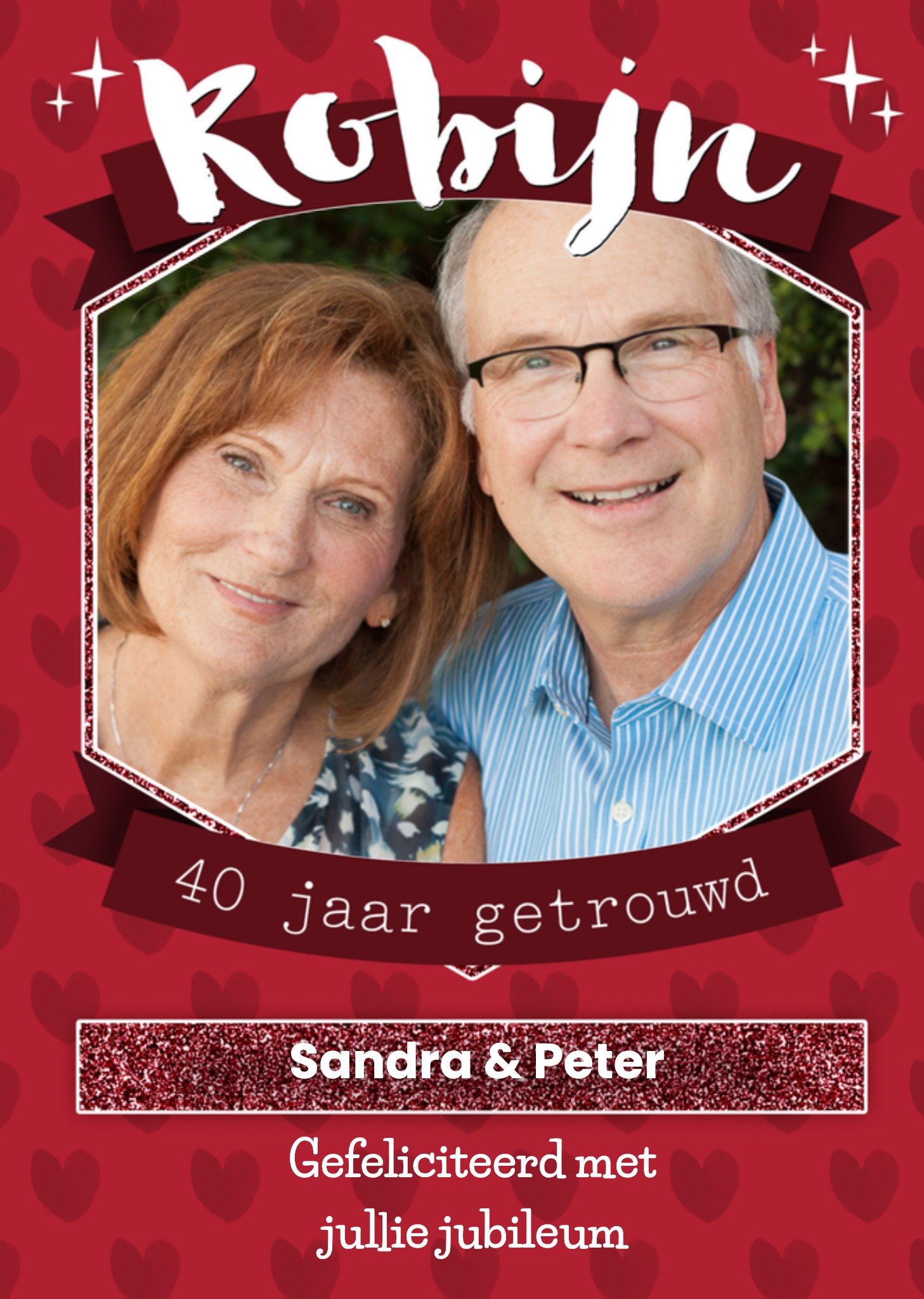 Greetz Huwelijksjubileum robijnen jubileum Standard Card