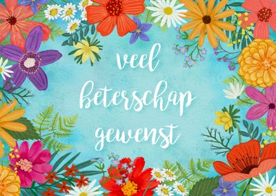 Petit Konijn | Beterschapskaart | Bloemen