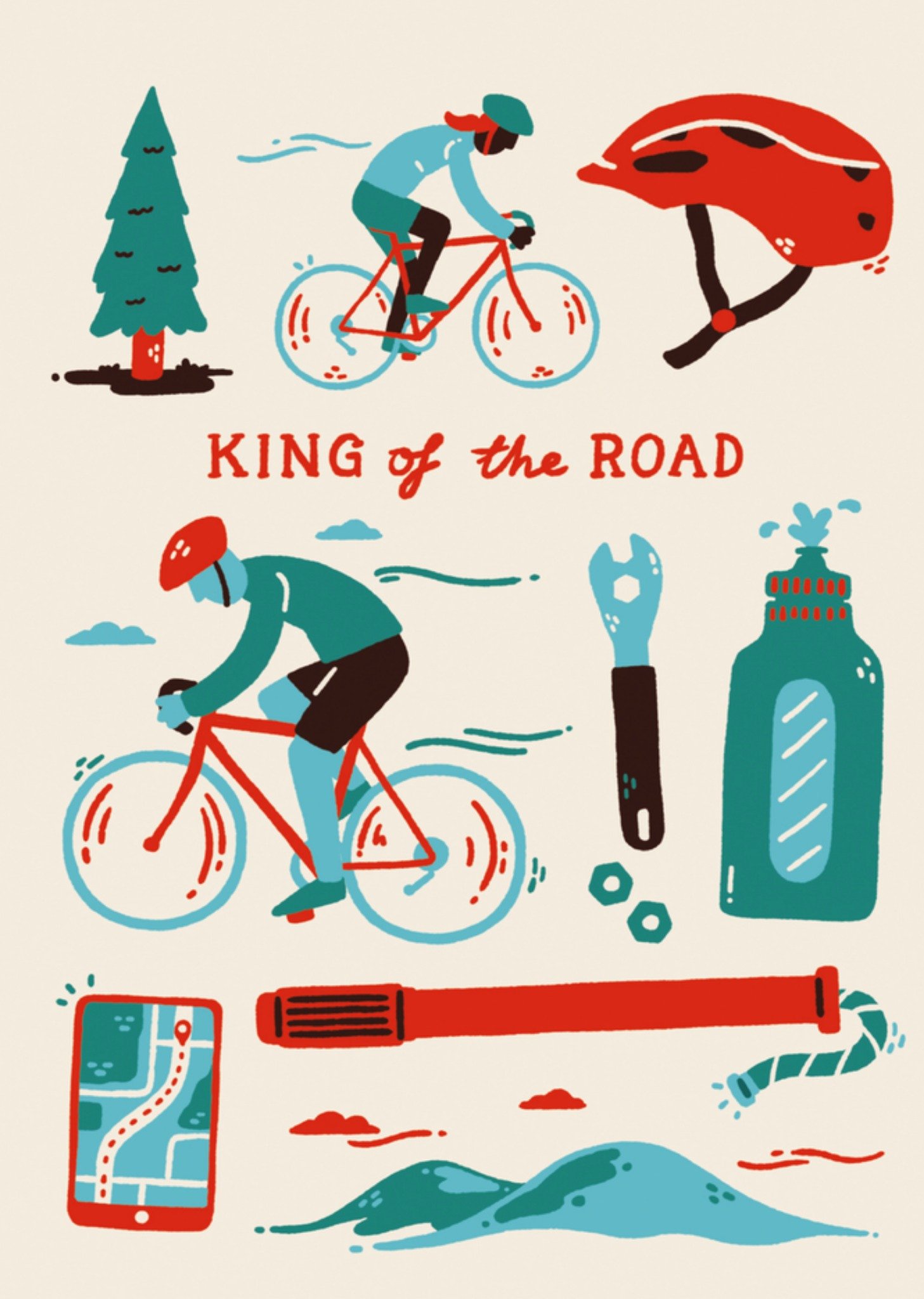 Verjaardagskaart fietsen Kaart Sadler Jones