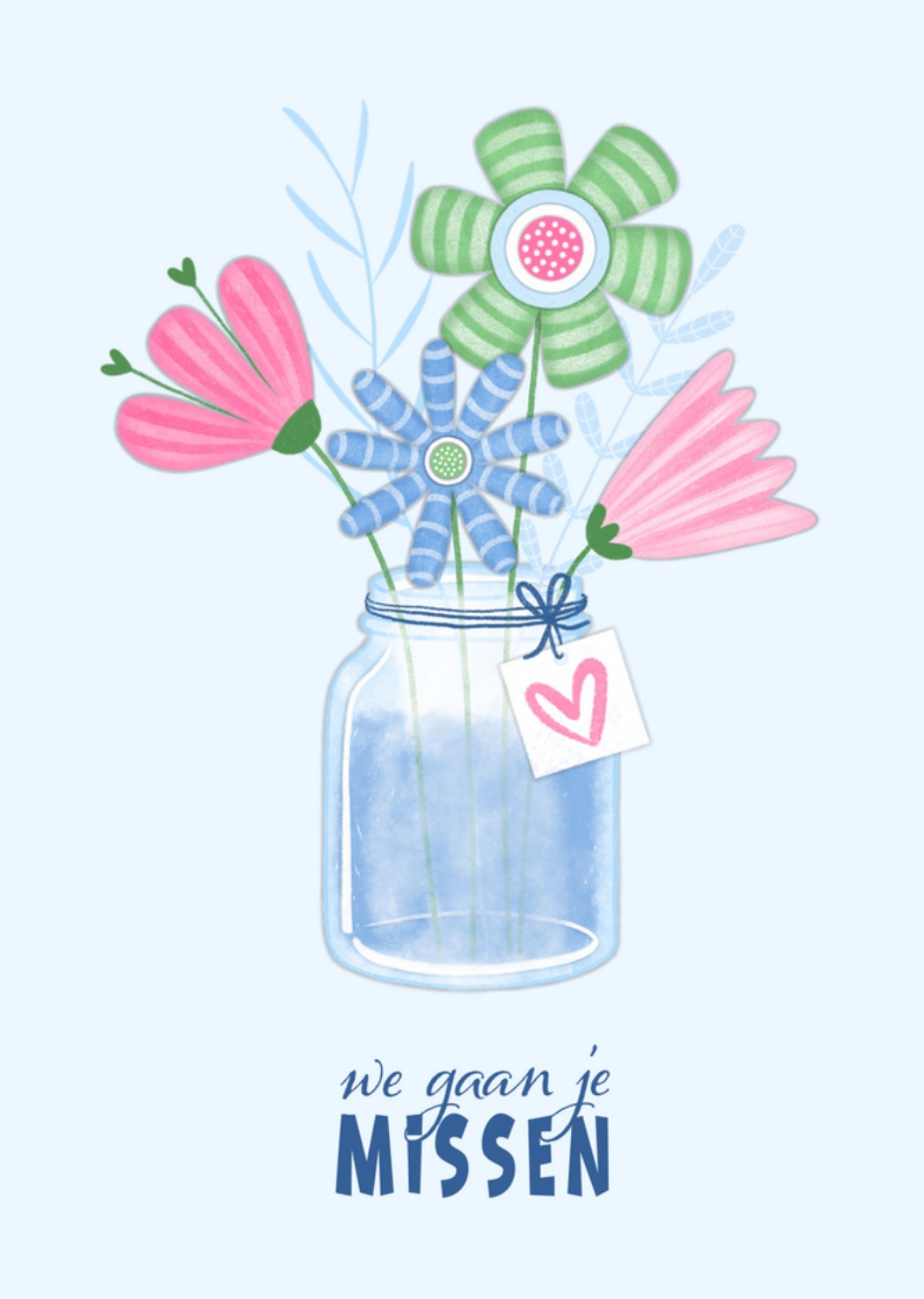 Nieuwe baan missen bloemen Kaart Marieke Witke