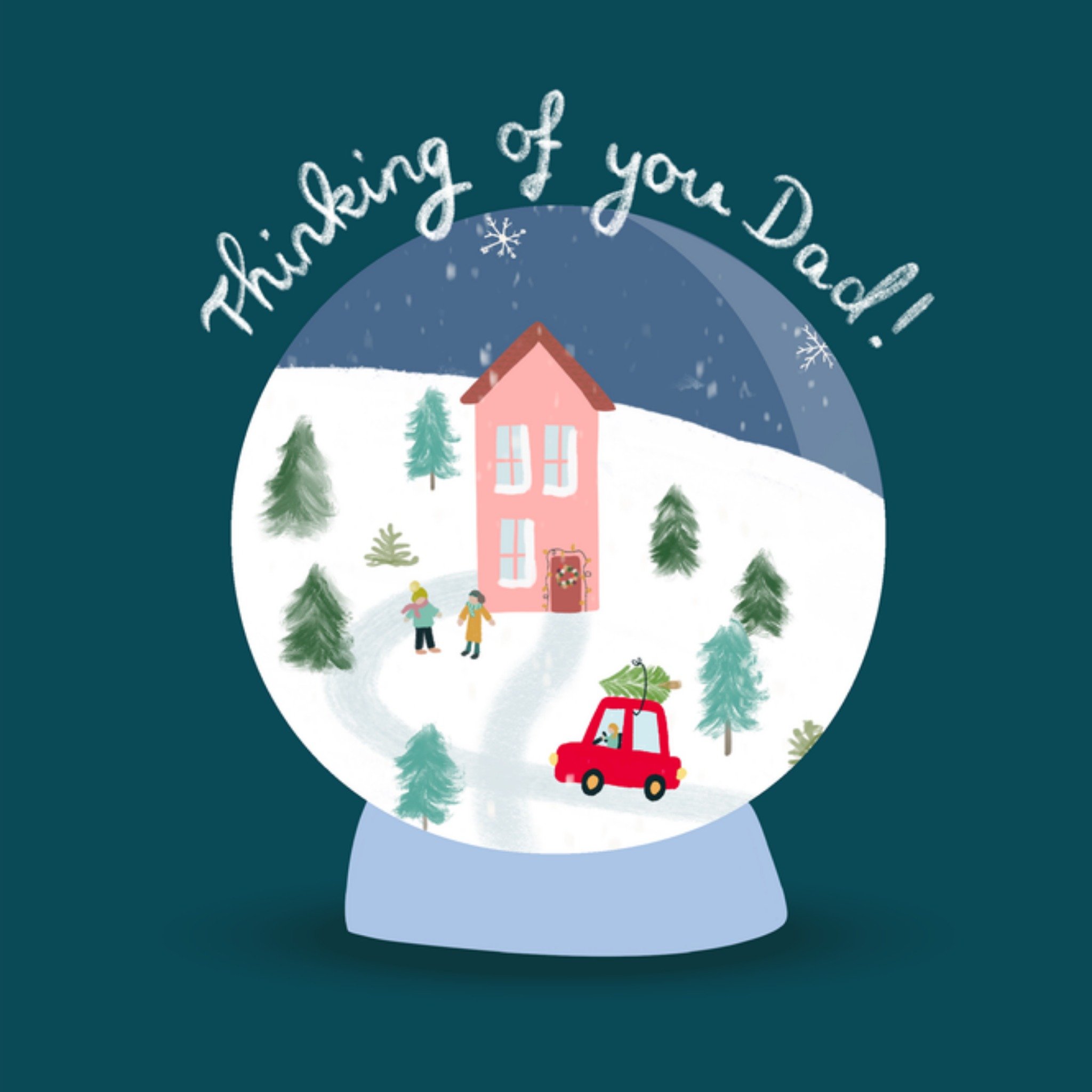 Greetz Kerstkaart Denken aan Dad Vierkant