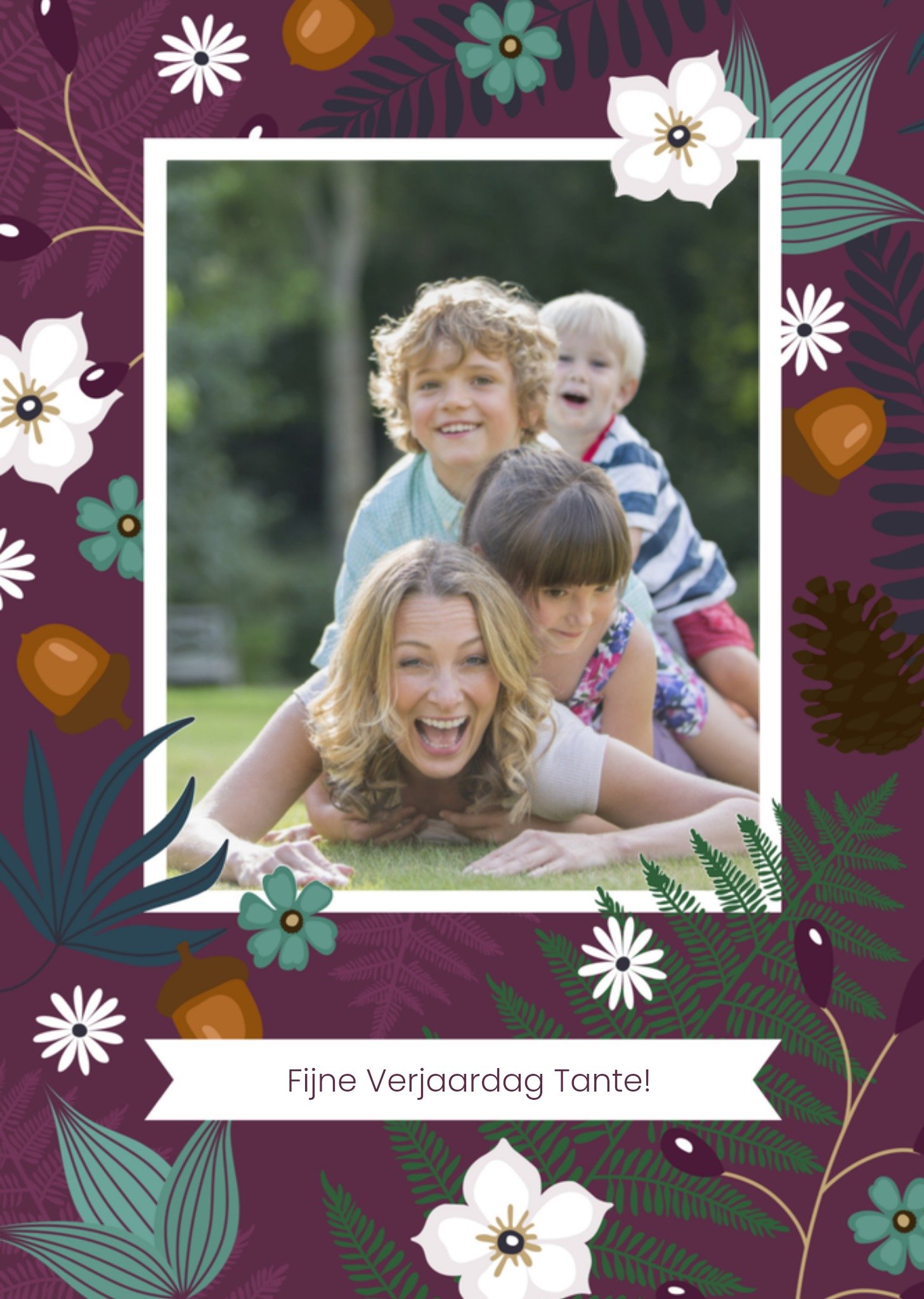 Verjaardagskaart Fotokaart met bloemen Kaart Greetz