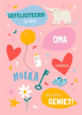 Greetz | Geboortekaart | Oma | Veel liefs & geniet