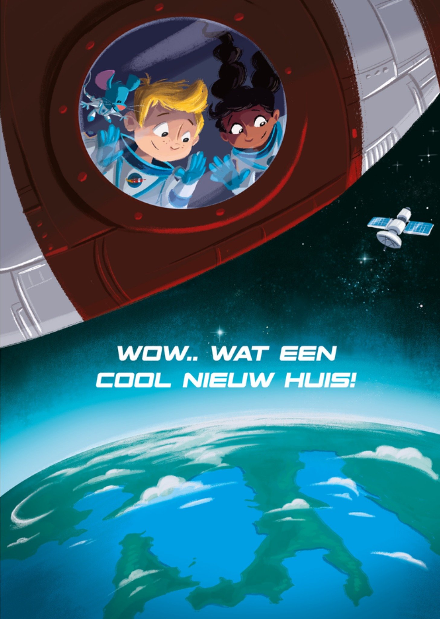 De Kleine Astronauten Nieuwe Woning kaart raket Kaart André Kuipers en de Kleine Astronauten