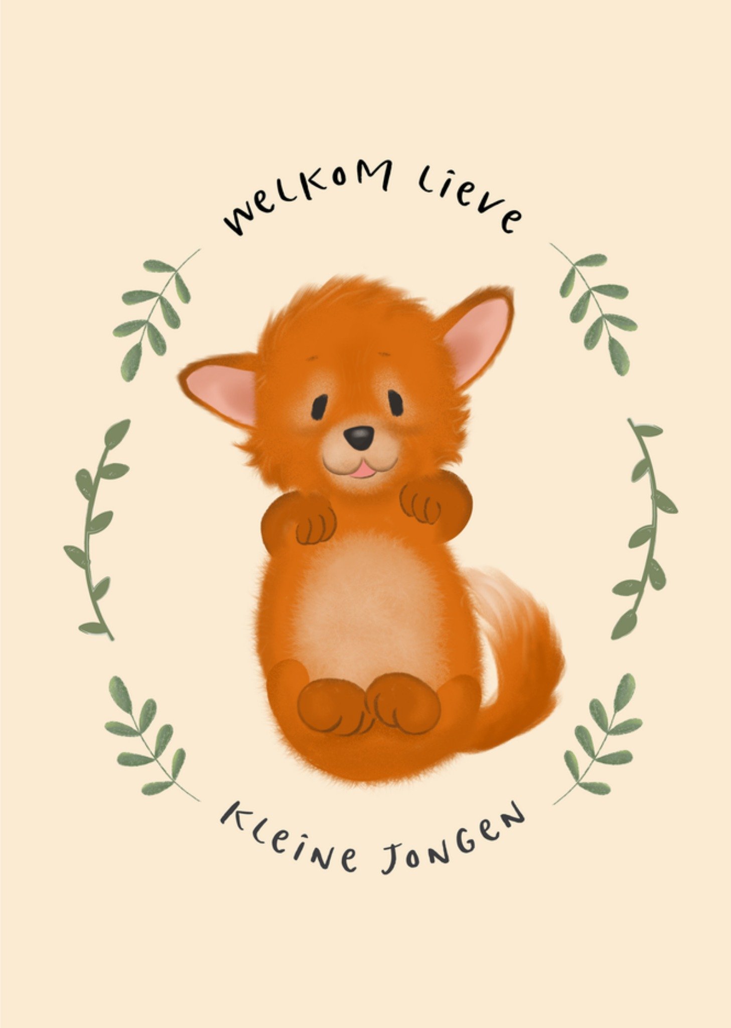 Tsjip Geboortekaart Welkom lieve kleine jongen Standard Card