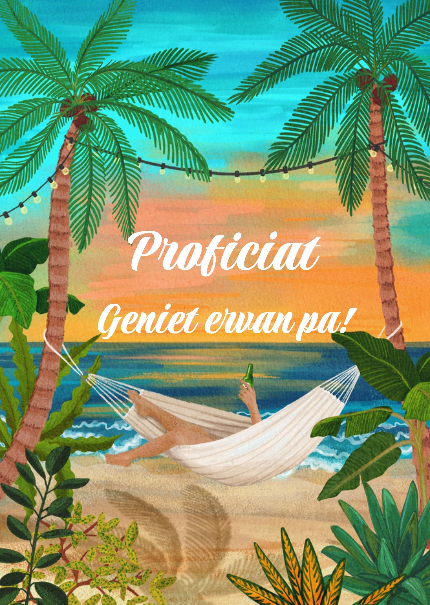 Verjaardagskaart vader strand Kaart Petit Konijn