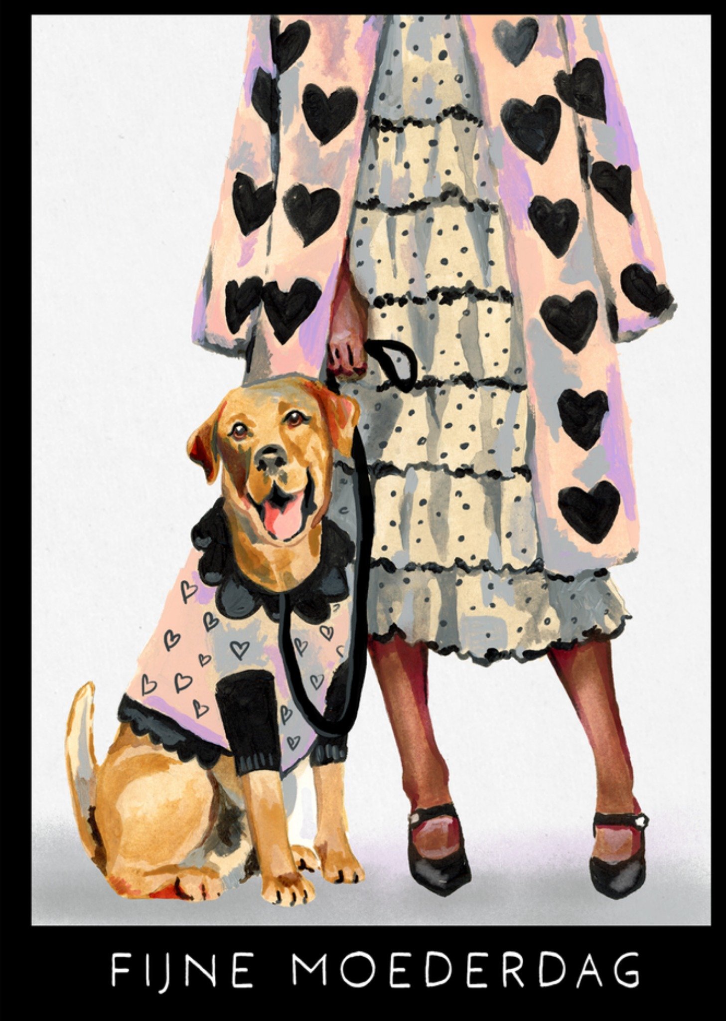 Moederdagkaart Hond Kaart Drunk Girl Designs