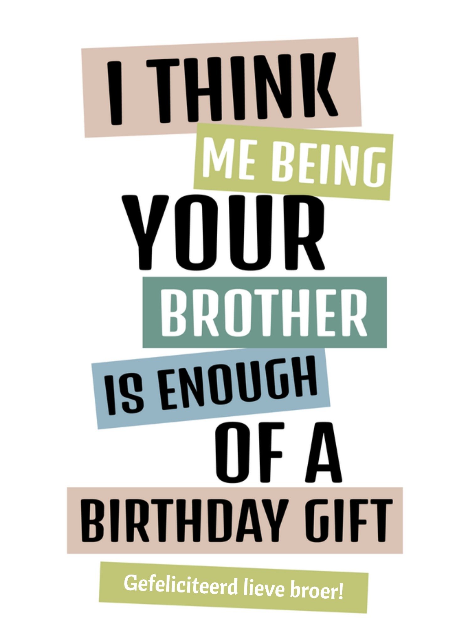 Greetz Verjaardagskaart Brother Standard Card