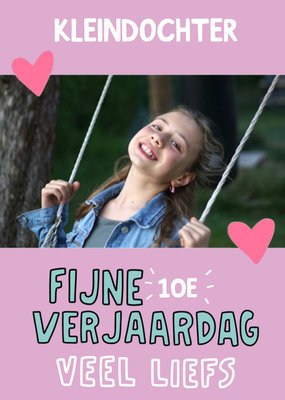 Hartjes Foto Upload Kleindochter 10e Verjaardag Kaart