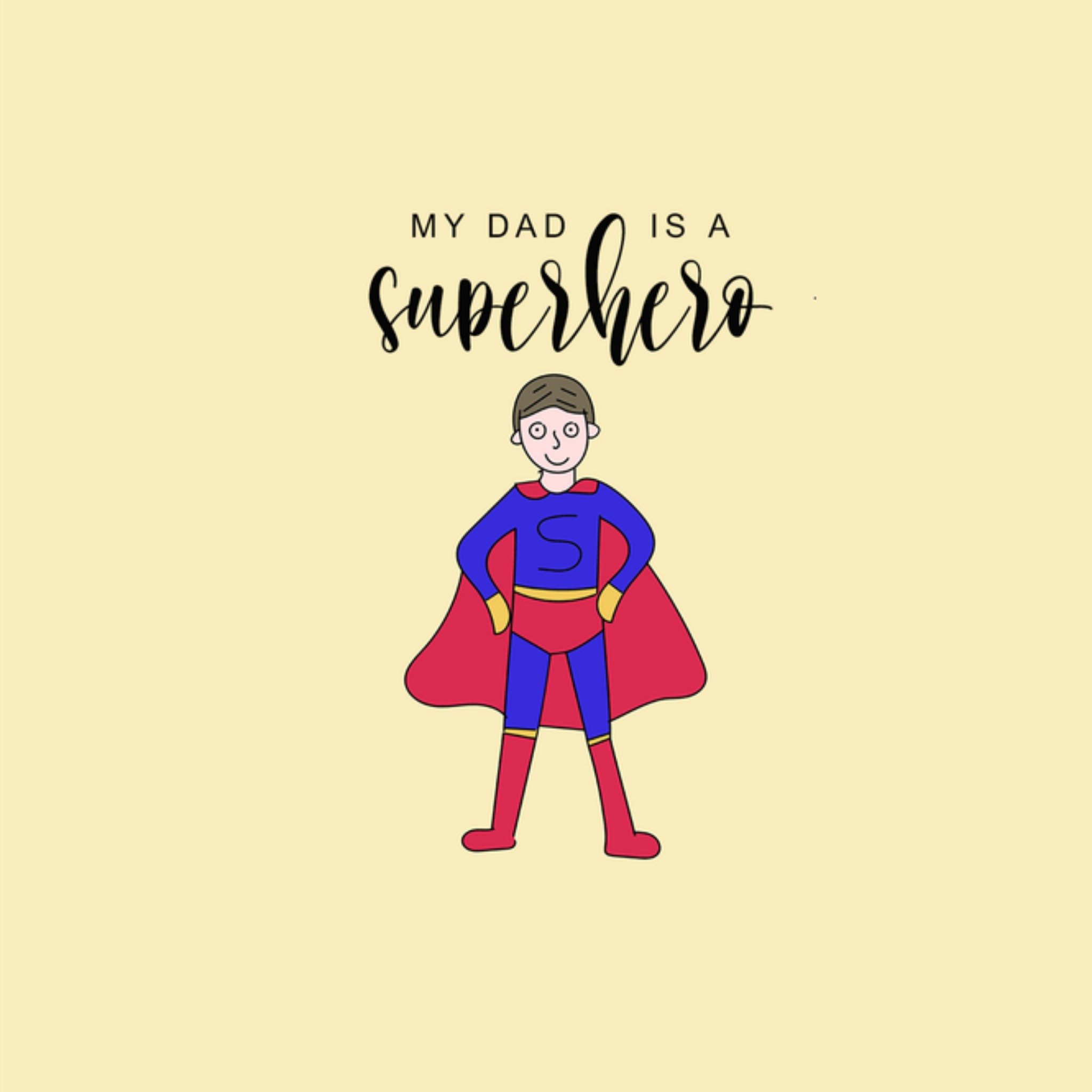Vaderdagkaart Superhero Vierkante Kaart Studio Marloes
