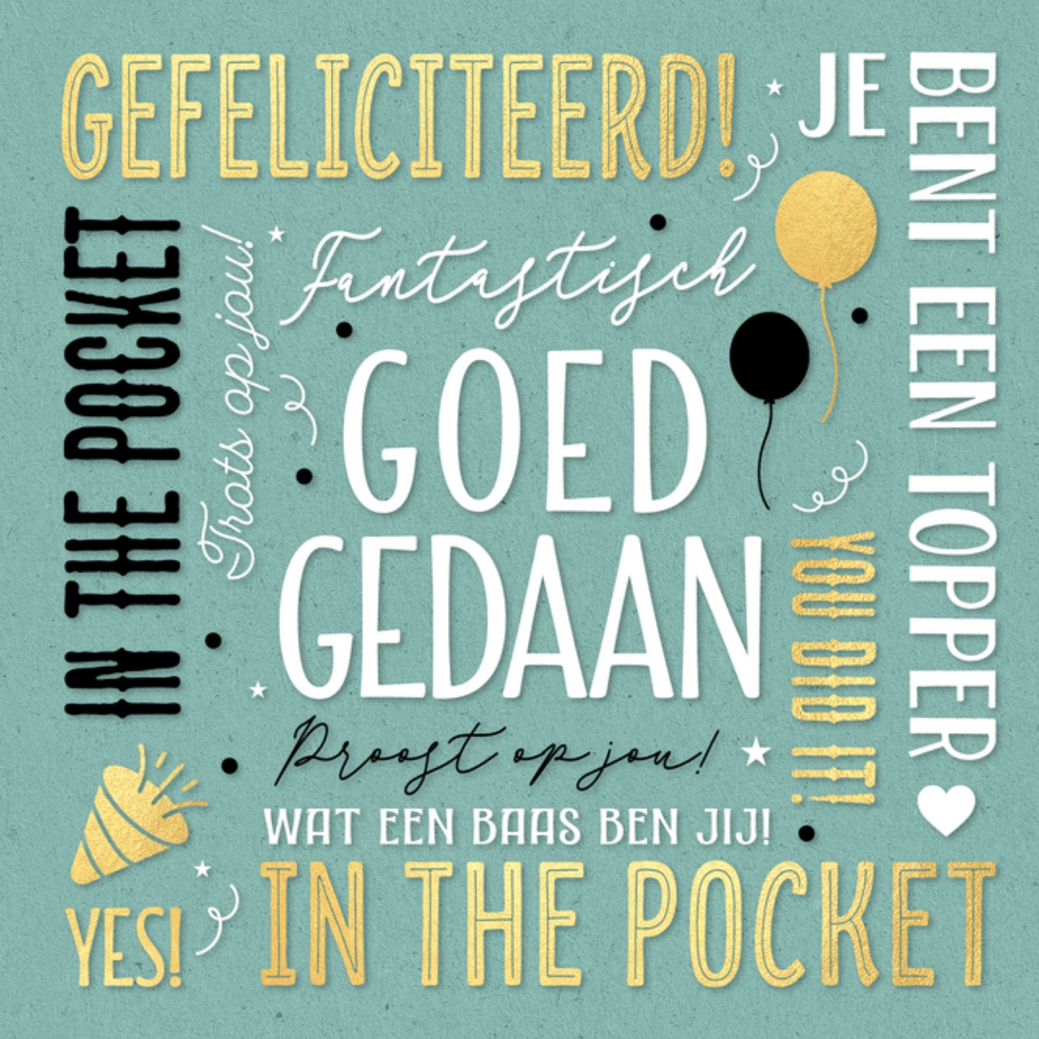 Geslaagdkaart Goed gedaan Vierkante Kaart Luckz