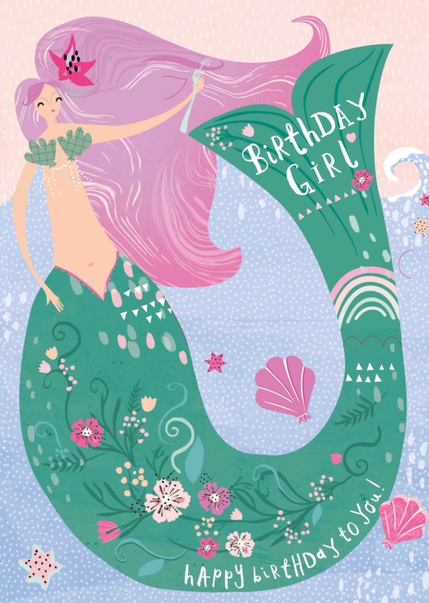 HotchPotch Verjaardagskaart zeemeermin Kaart Hotchpotch