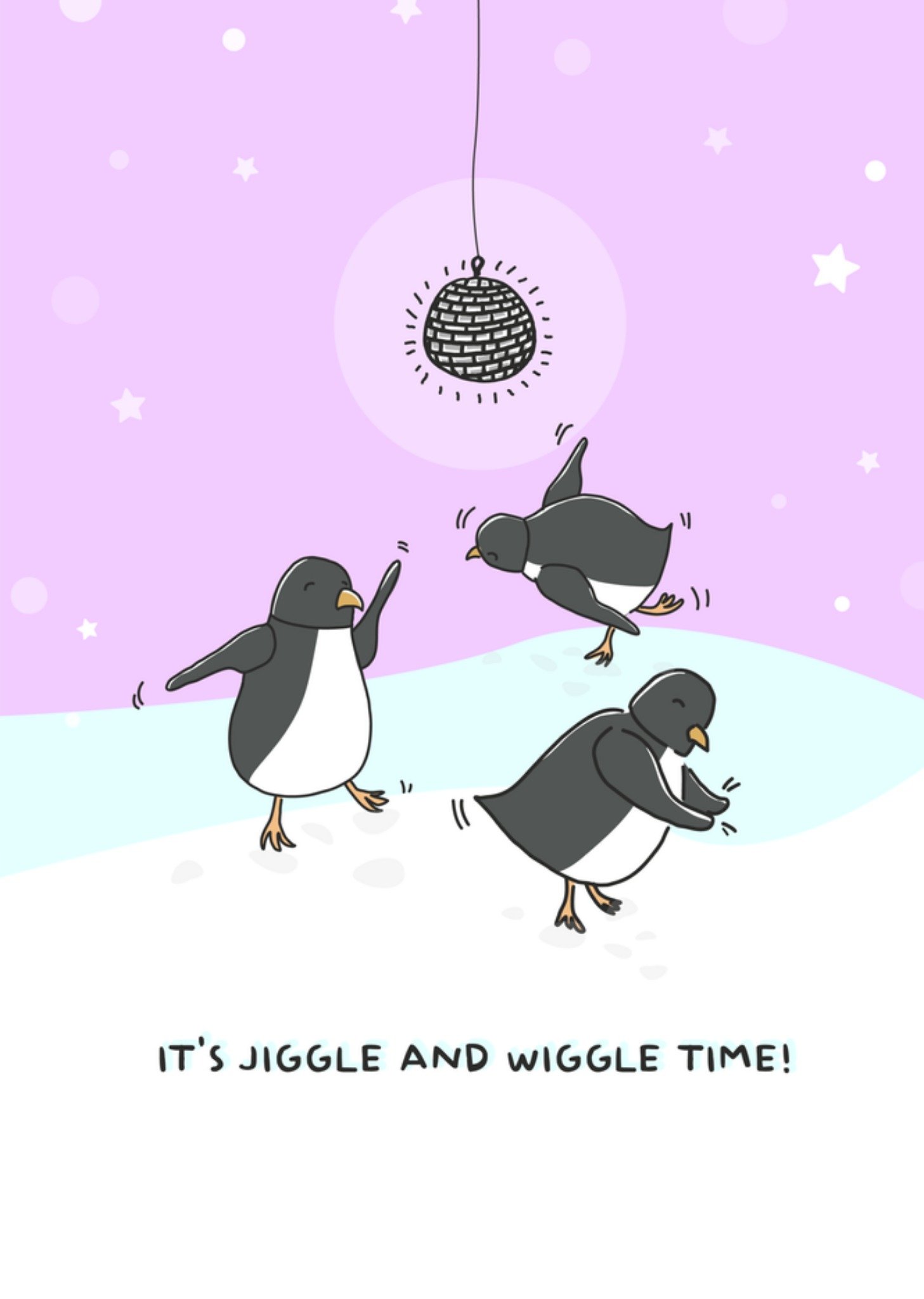 Kerstkaart pinguin Liefs Jansje