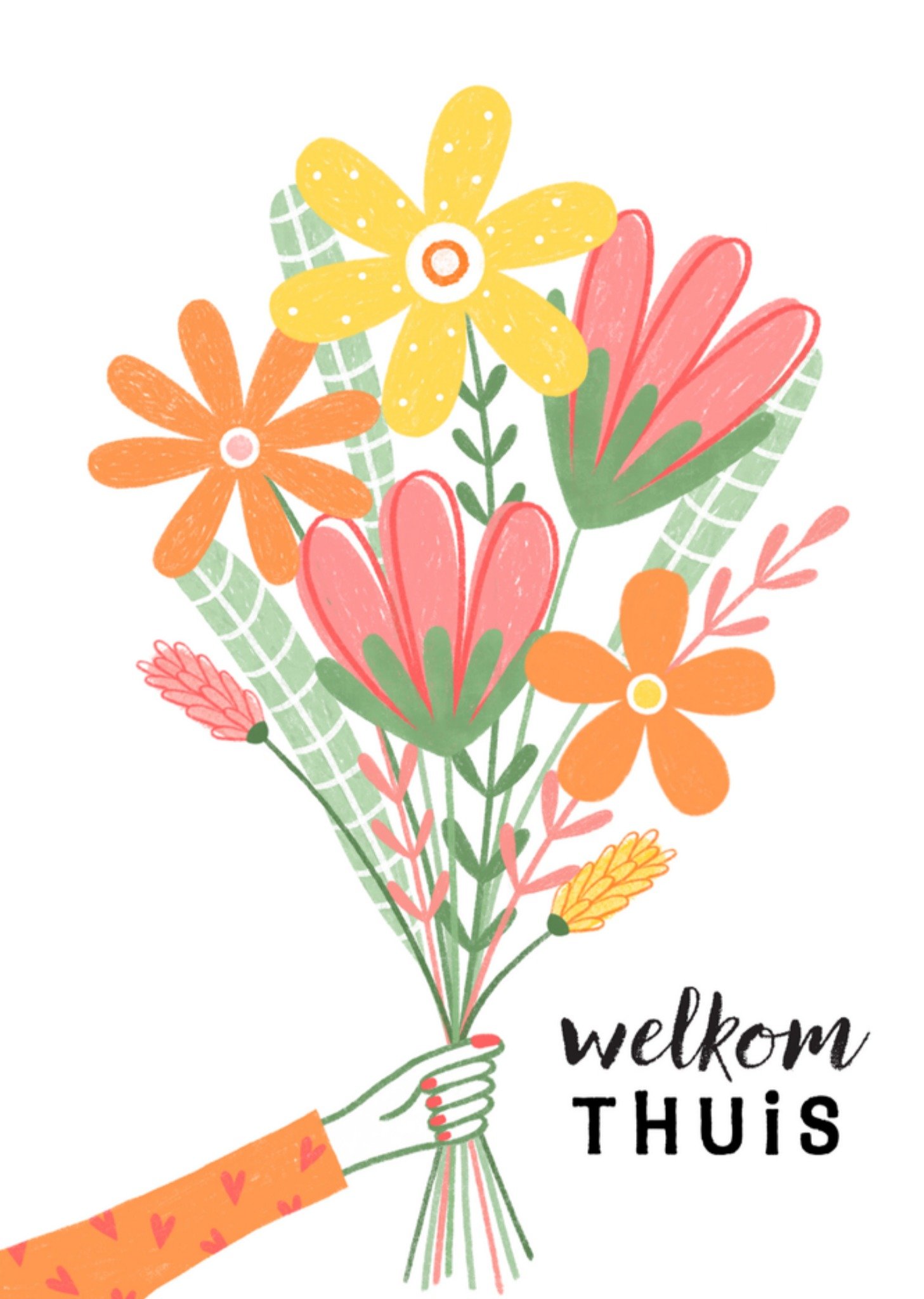 Vakantie kaart Bloemen Welkom Thuis Kaart Marieke Witke