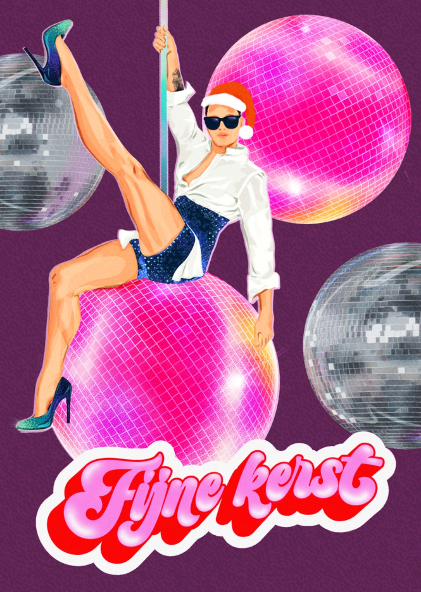 Greetz Kerstkaart discobal Fred van Leer