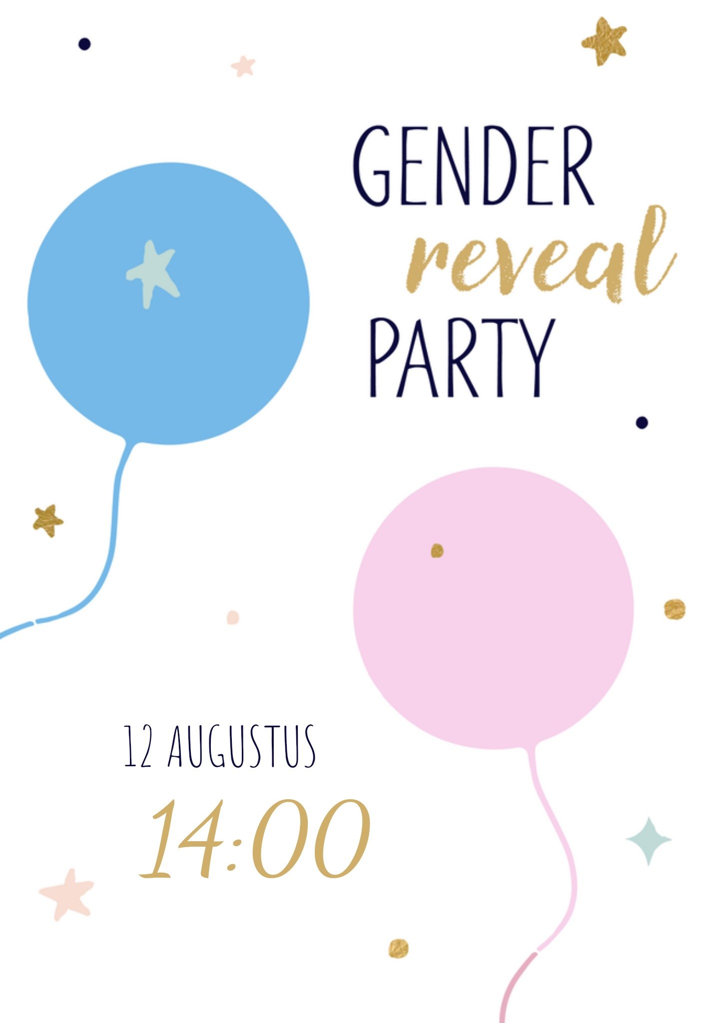 Gender Reveal ballonnen Kaart Greetz