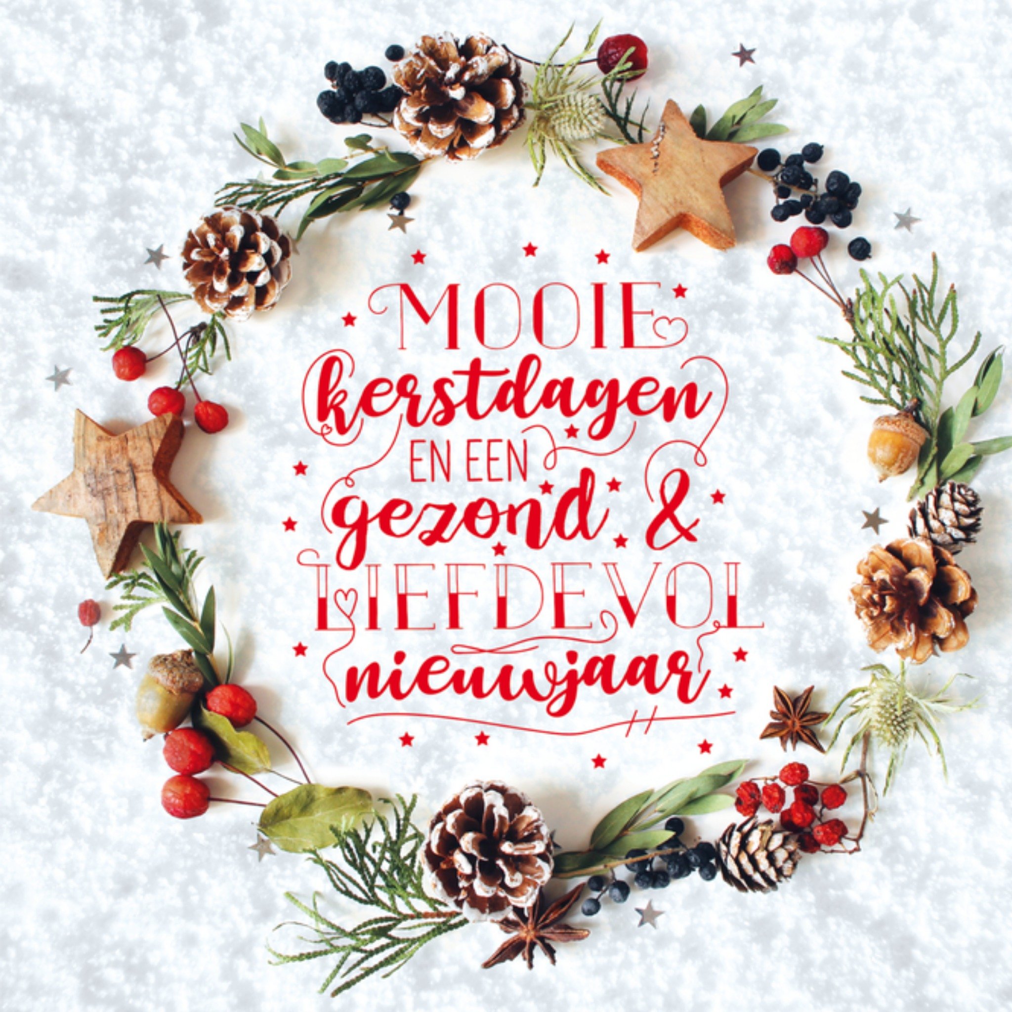 Kerstkaart Krans Neutraal Paperclip