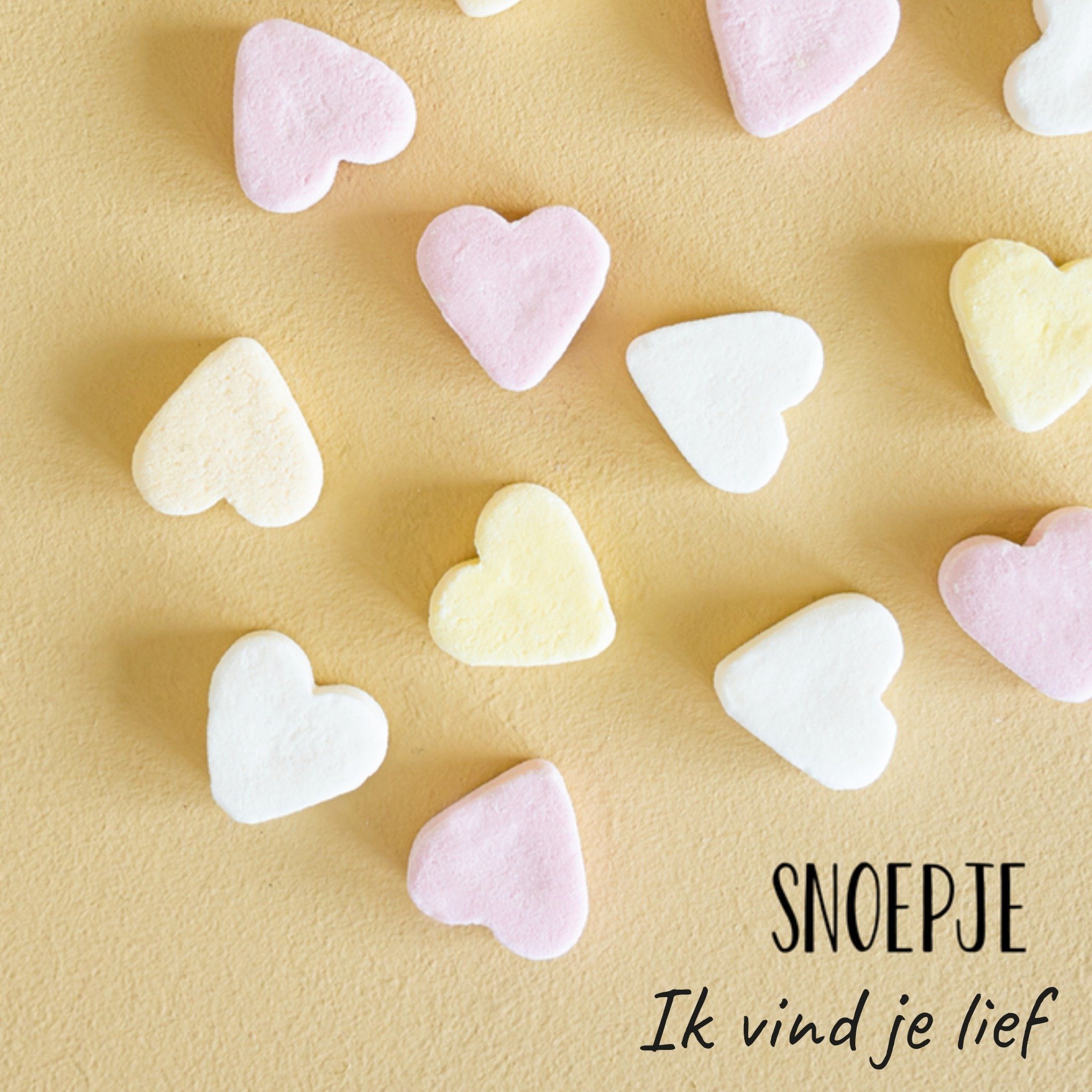 Greetz Valentijnskaart hartjes snoep Vierkant