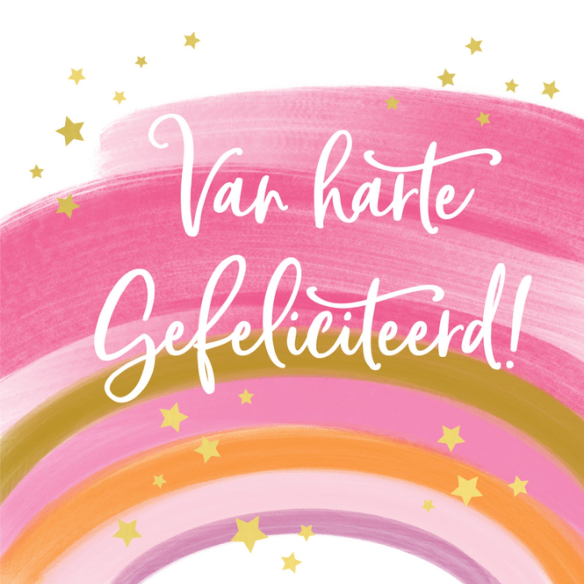 Verjaardagskaart Regenbogen en sterren Vierkante Kaart Tsjip