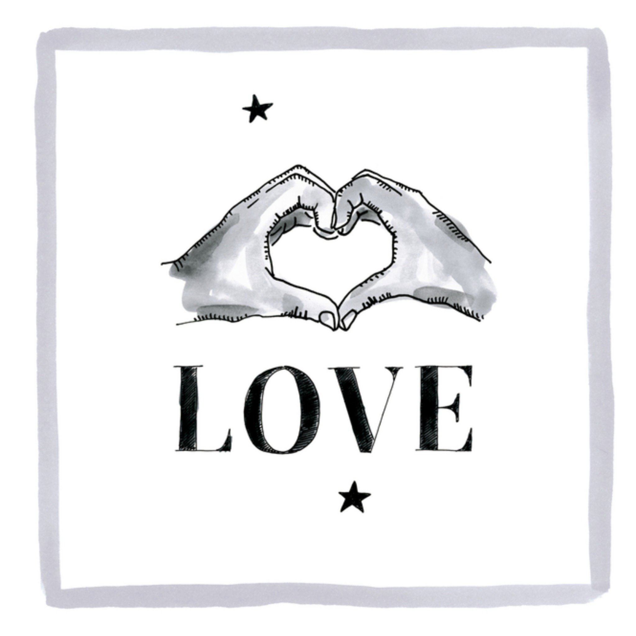 Blond x Noir Love Heart Vierkante Kaart Blond Amsterdam