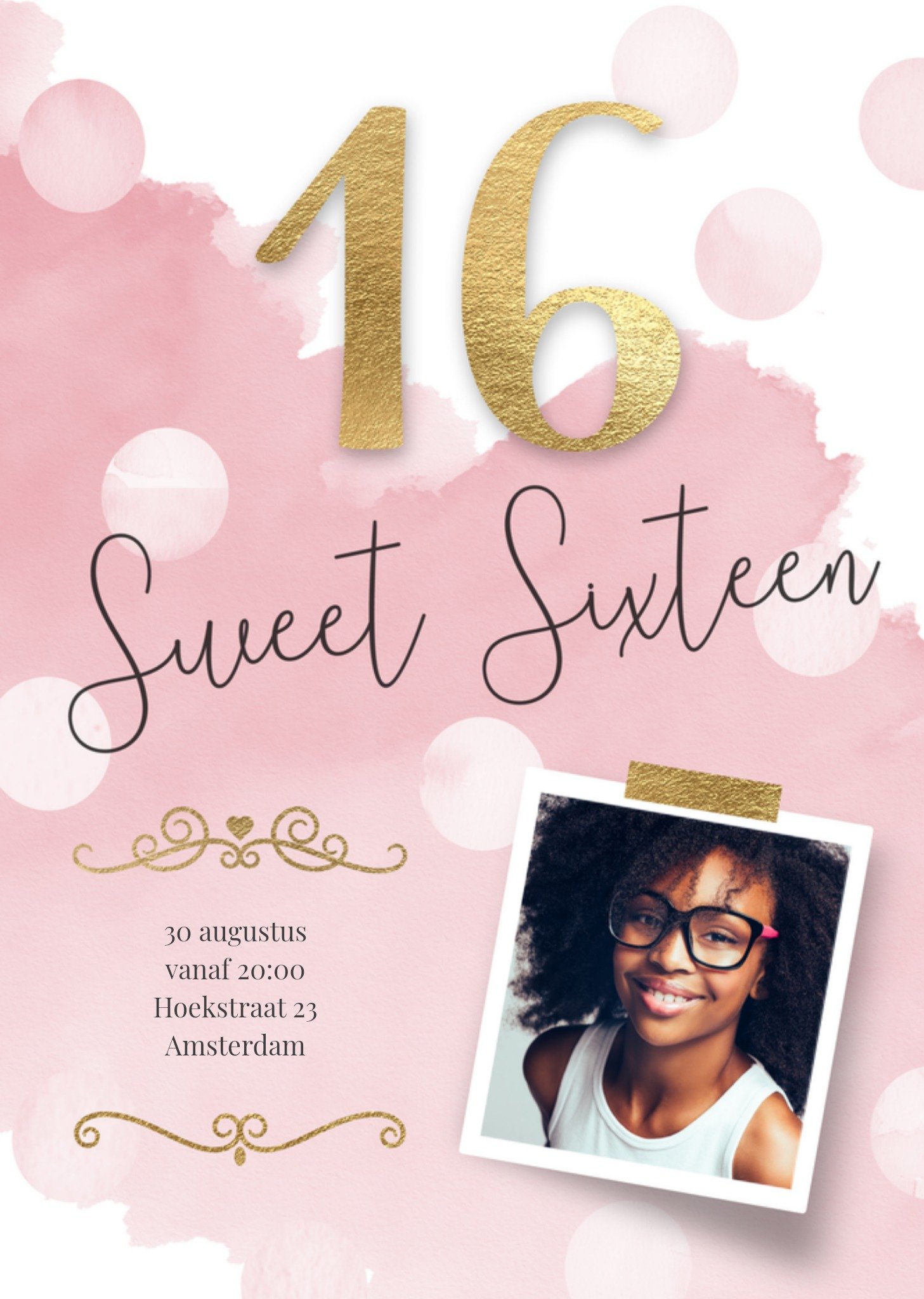 Uitnodiging Verjaardagsfeest 16 jaar Kaart Luckz