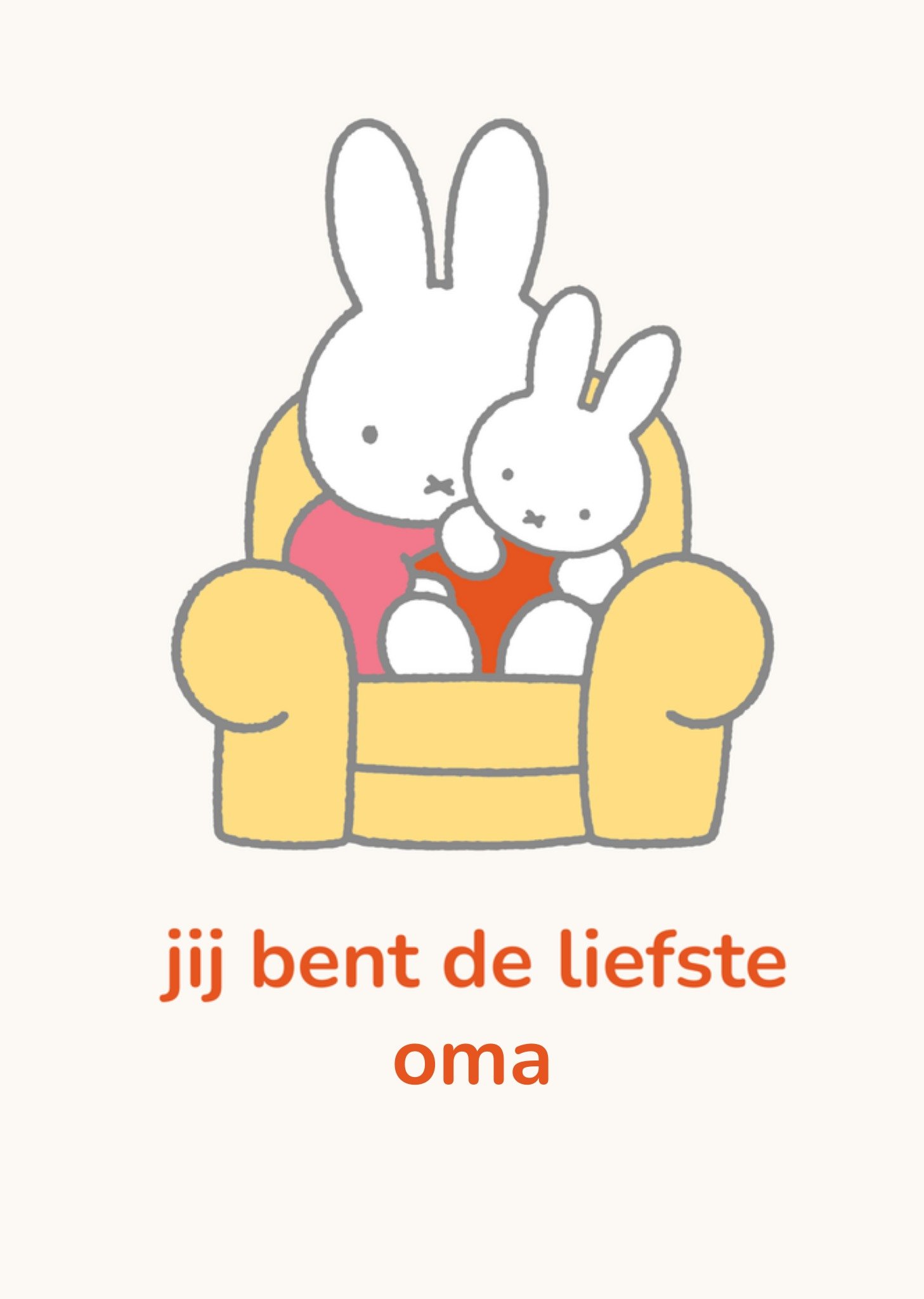 Miffy Moederdagkaart Jij bent de liefste oma Aanpasbare tekst Kaart Nijntje