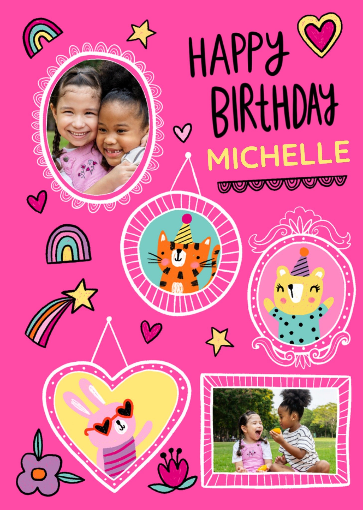 Verjaardagskaart Happy Birthday Aanpasbare foto enn tekst Kaart Greetz