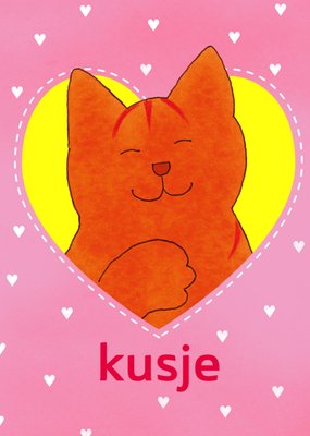 Dikkie Dik | Valentijnskaart | Roze | Hartje | kat