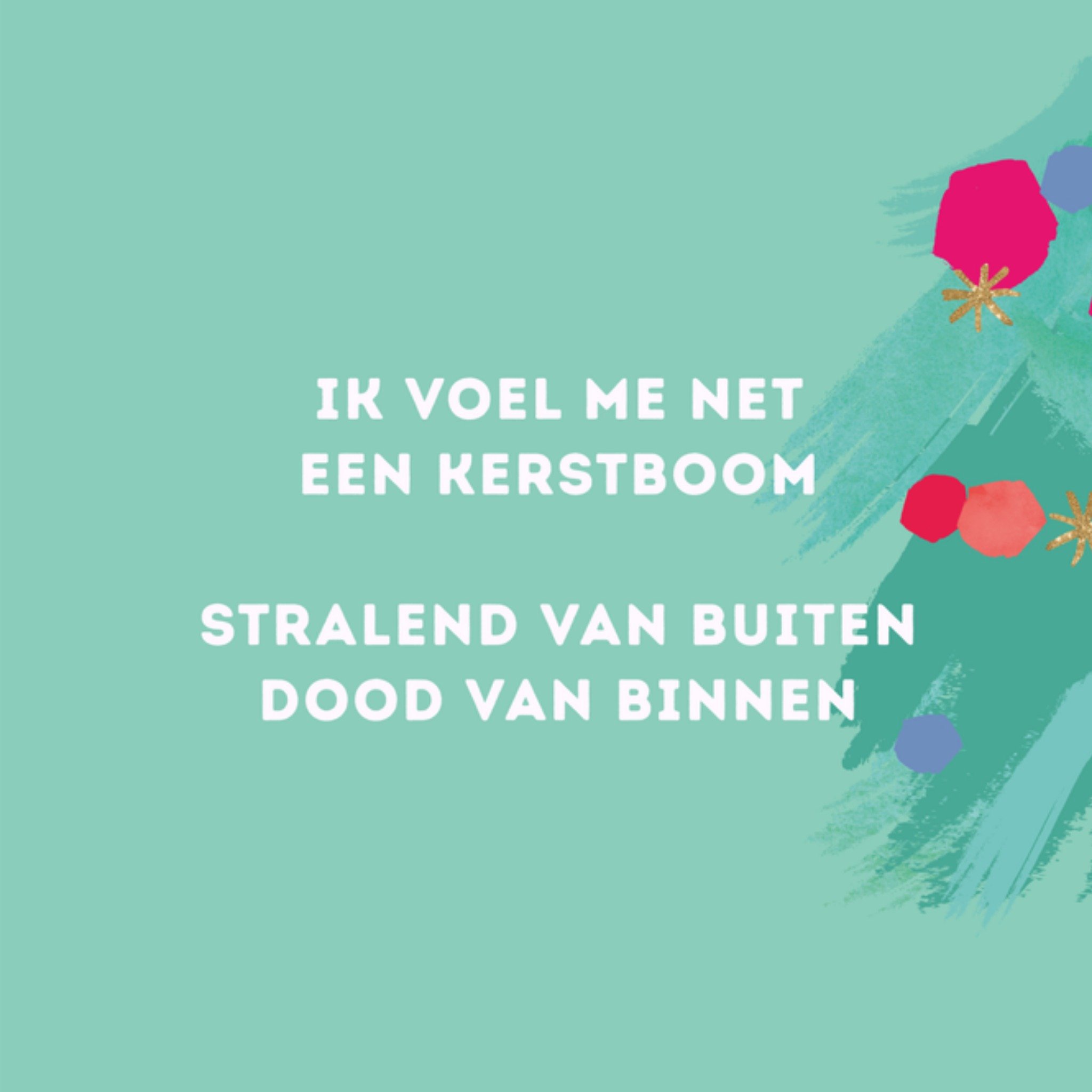 Greetz Kerstkaart kerstboom grappig Vierkant