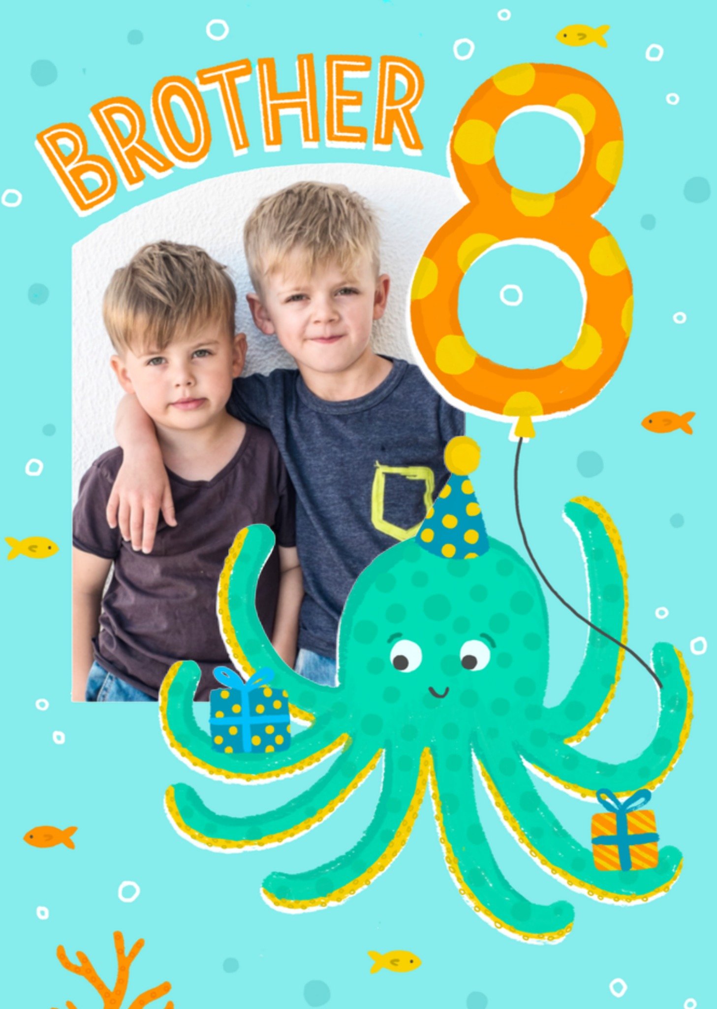 Verjaardagskaart Fotokaart met octopus Greetz