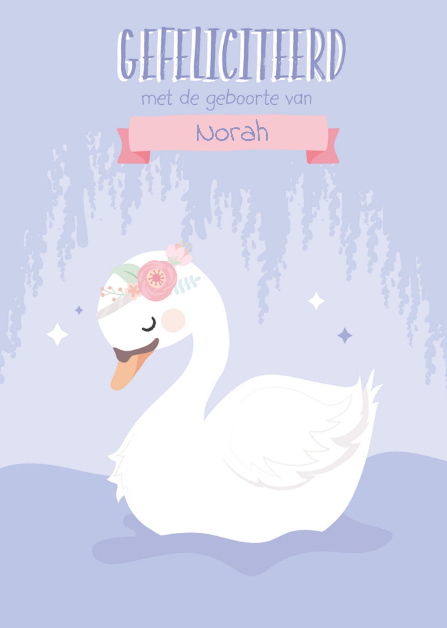 Geboortekaart Zwaan Kaart Tante Kaartje