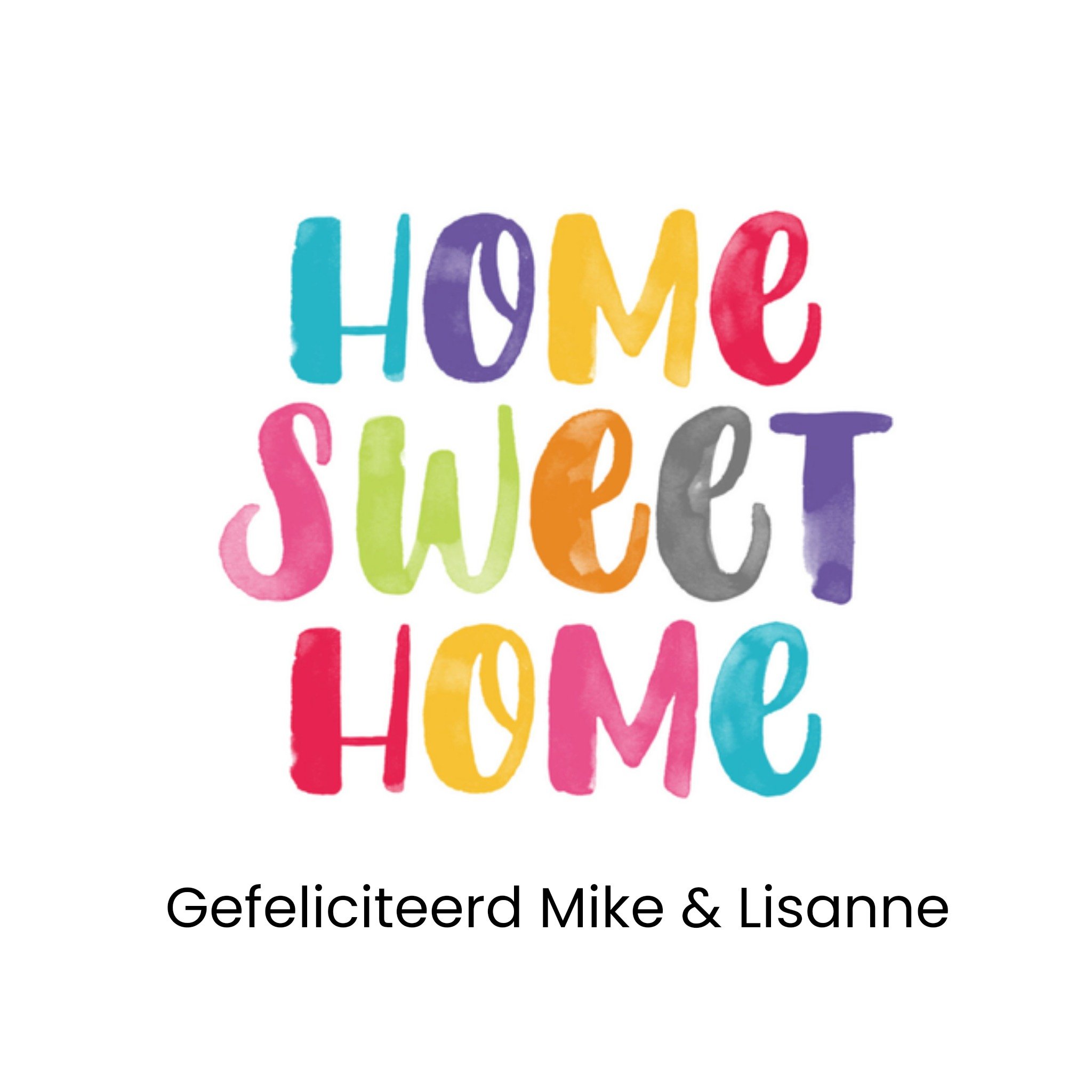 Letters by Julia Nieuwe woning met naam Vierkante Kaart Letters By Julia