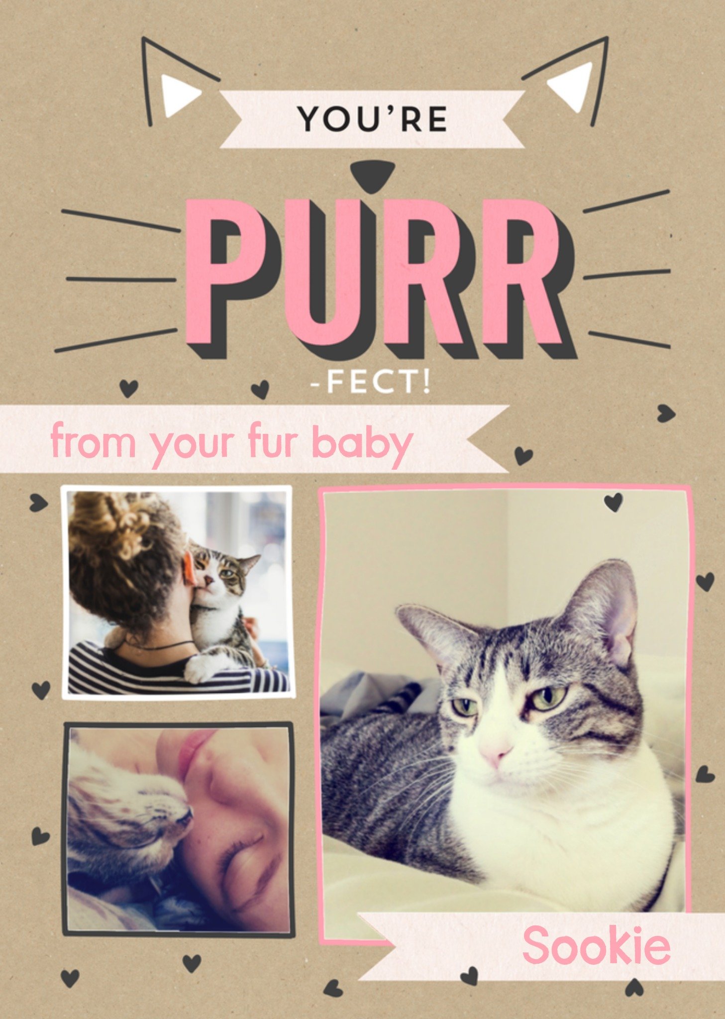 Moederdagkaart kat met naam Greetz