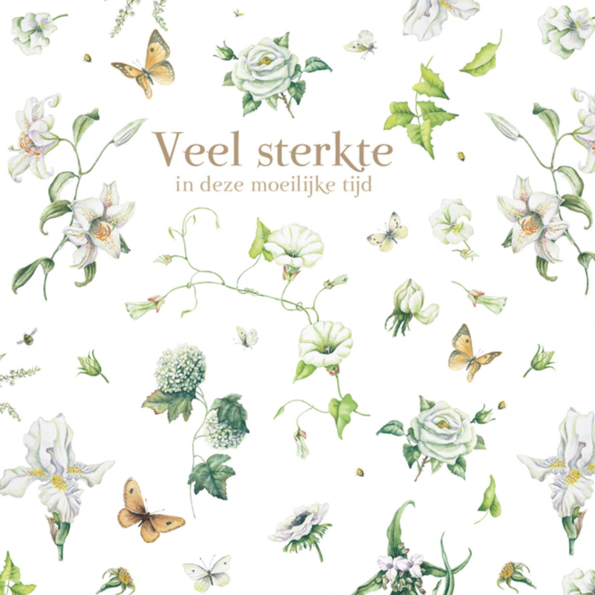 Condoleancekaart Veel sterkte Vierkante Kaart Janneke Brinkman