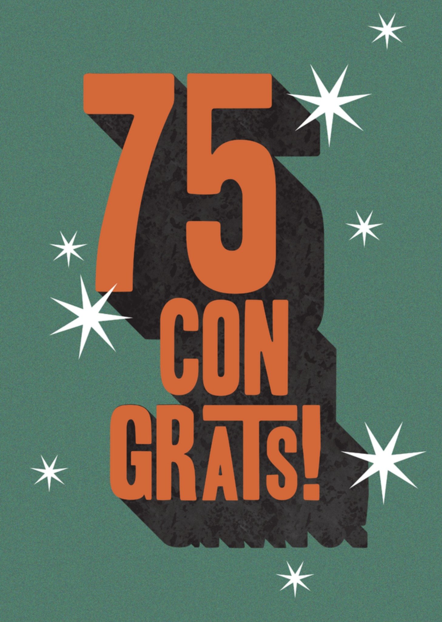 Verjaardagskaart 75 congrats! Greetz