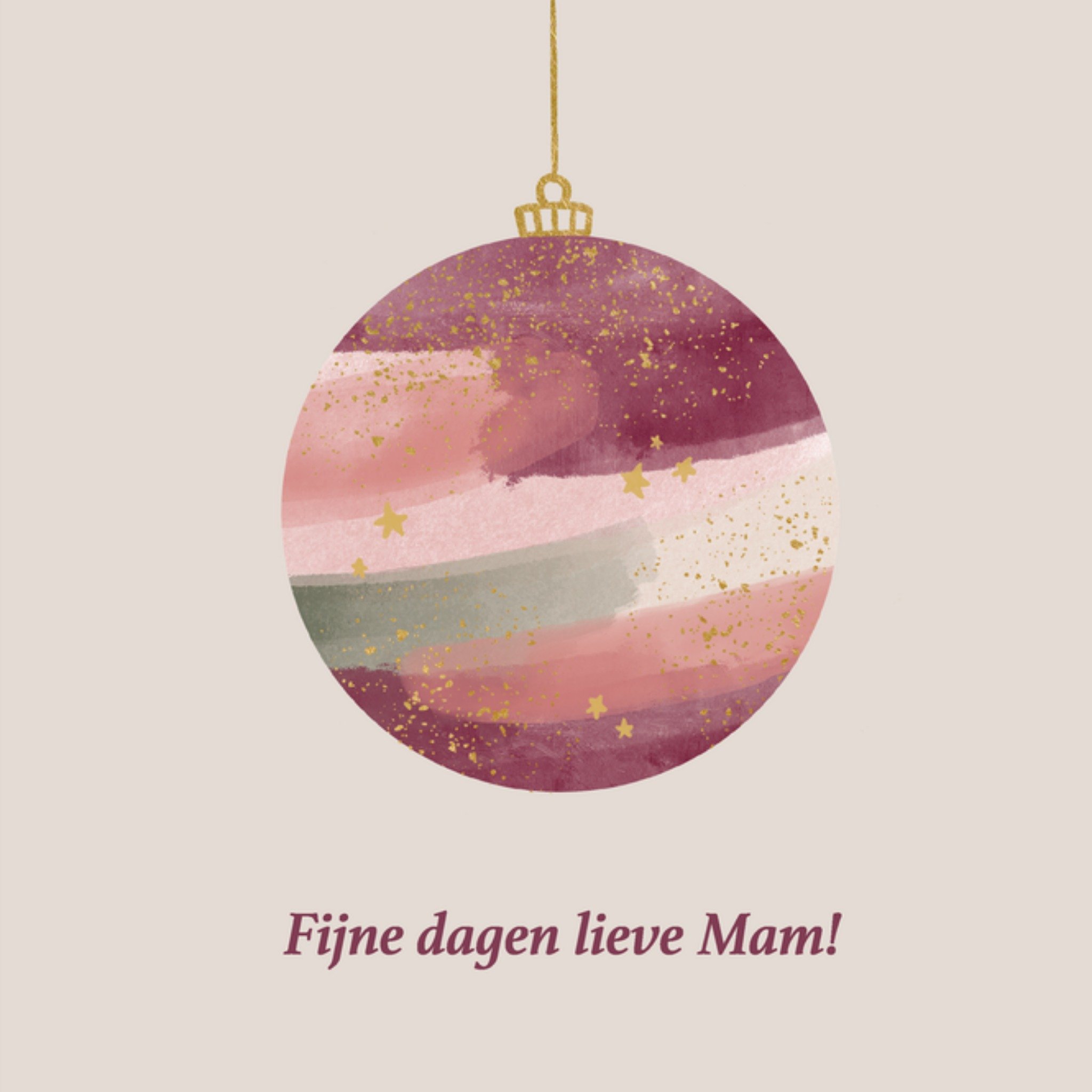 Greetz Kerstkaart Lieve Mam Kerstbal Vierkant