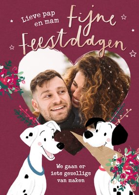 We Gaan Er Iets Gezelligs Van Maken Geïllustreerde Honden Foto Upload Papa En Mama Feestdagen Kaart
