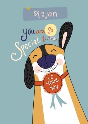 Jij Bent Zo Speciaal Voor Mij Geïllustreerde Hond Liefde Kaart