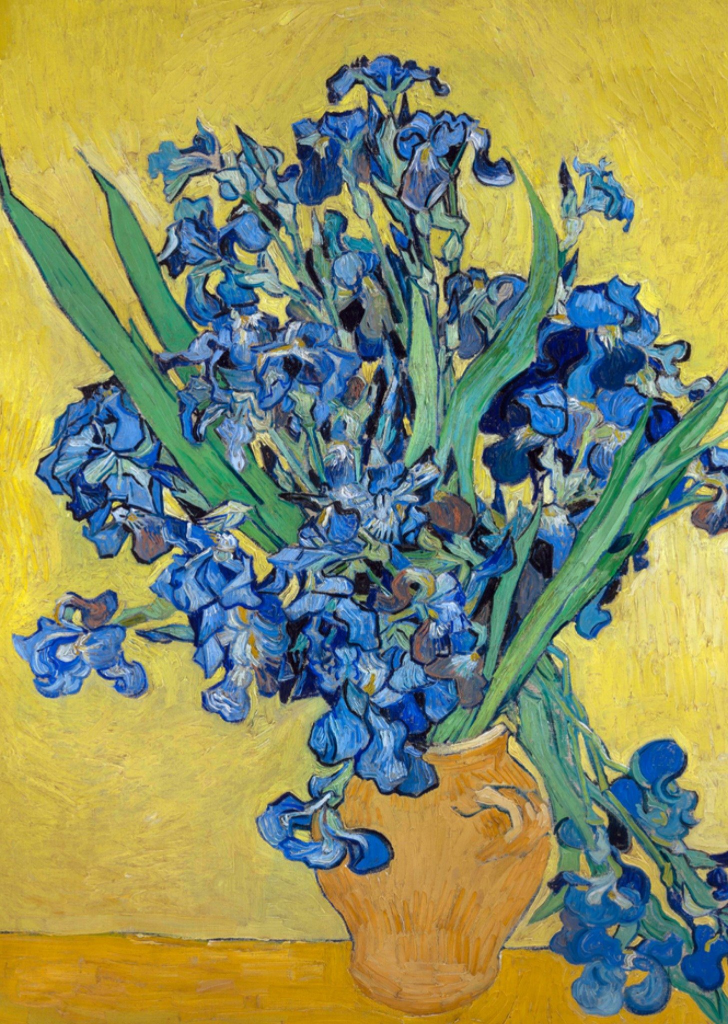 Kunstkaart Vaas met Irissen - Vincent van Gogh