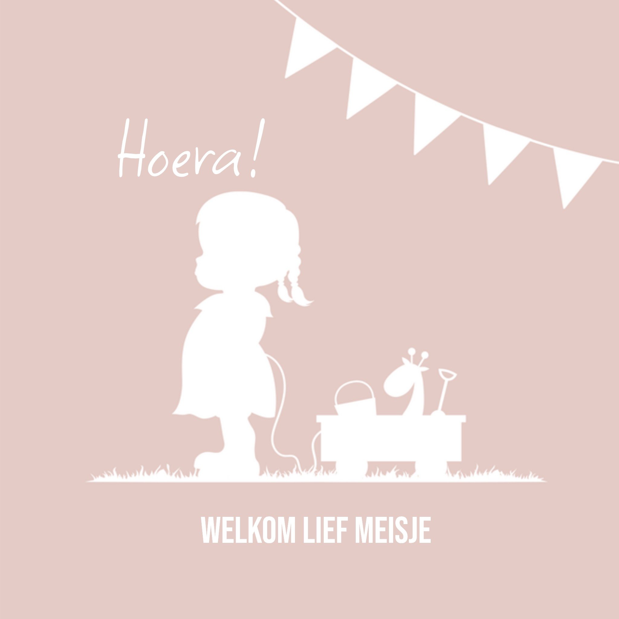 Geboortekaart lief meisje Vierkante Kaart Luckz