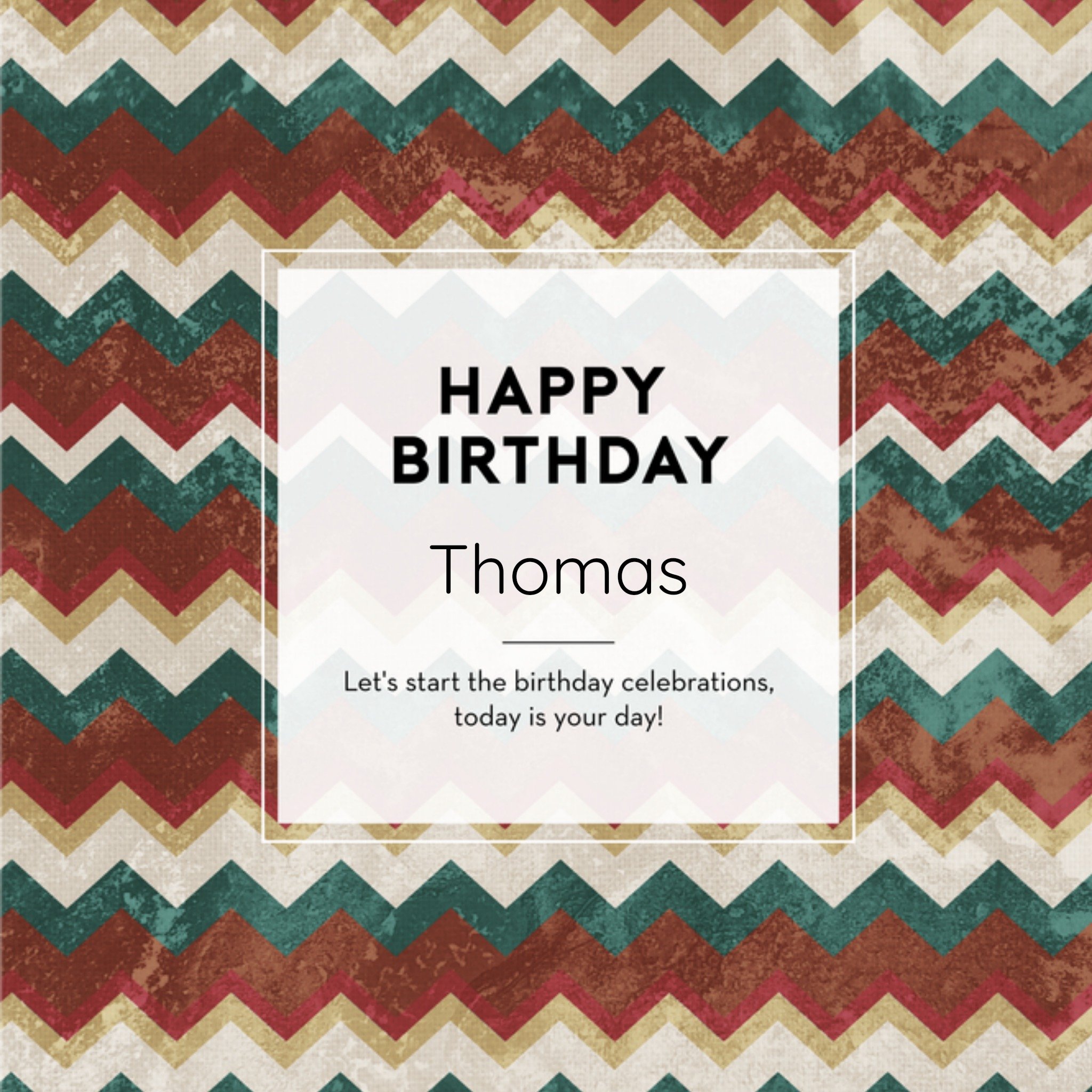 Verjaardagskaart Chevron Vierkante Kaart The Gift Label